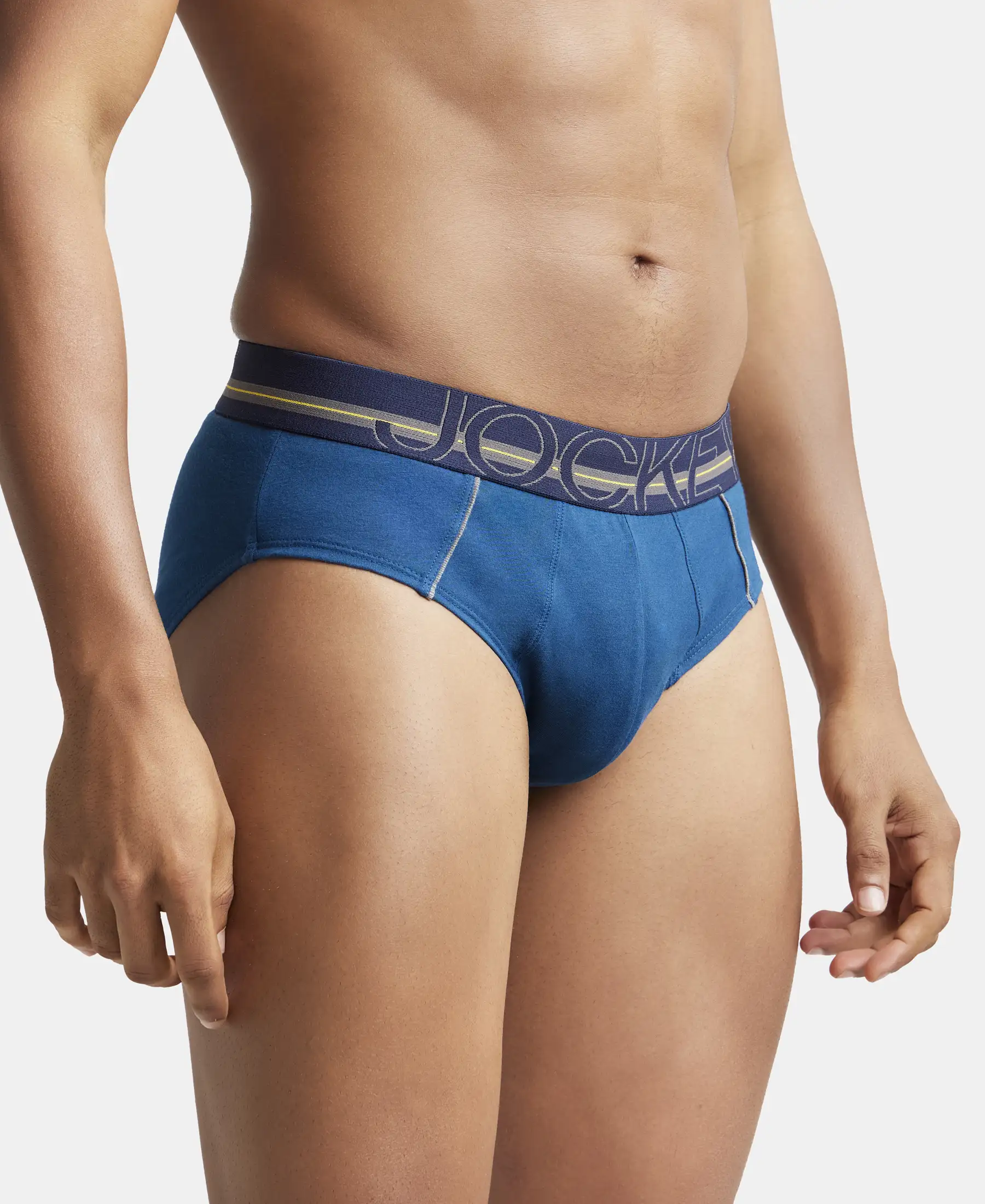 Super Combed Cotton Solid Brief with Ultrasoft Waistband - Poseidon - Image 2