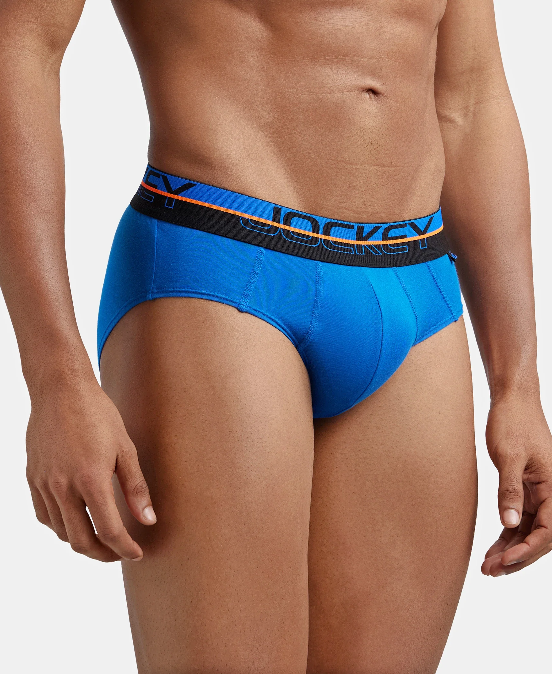 Super Combed Cotton Solid Brief with Ultrasoft Waistband - Rich Royal Blue - Image 2