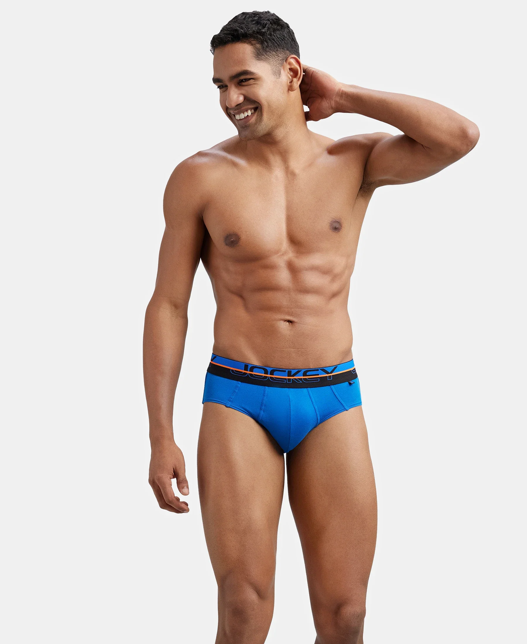 Super Combed Cotton Solid Brief with Ultrasoft Waistband - Rich Royal Blue - Image 5