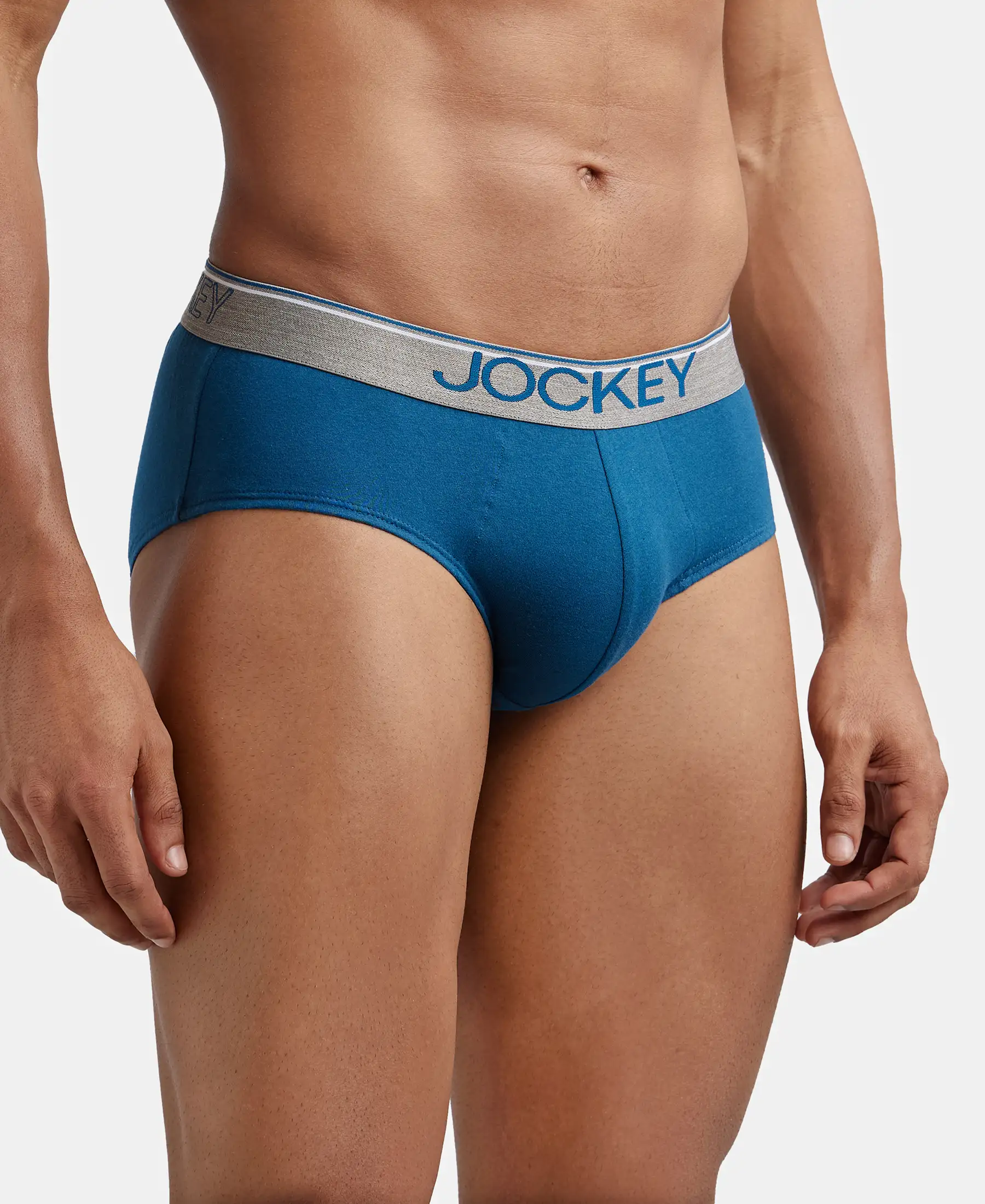 Super Combed Cotton Solid Brief with Ultrasoft Waistband - Seaport Teal (Pack of 2) - Image 2