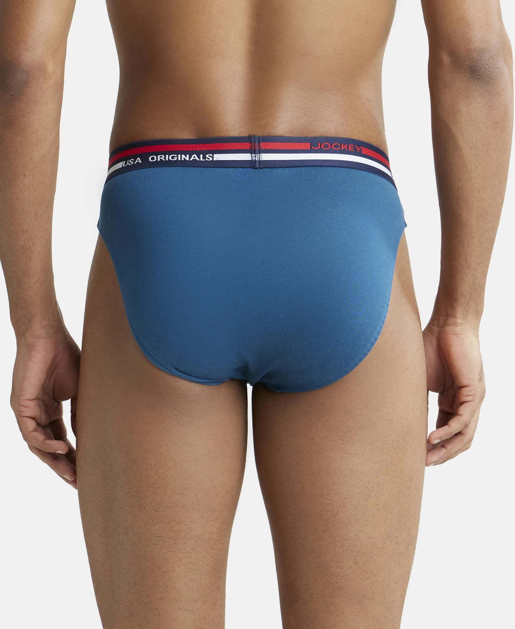 Super Combed Cotton Solid Brief with Ultrasoft Waistband - Seaport Teal (Pack of 2) - Image 3