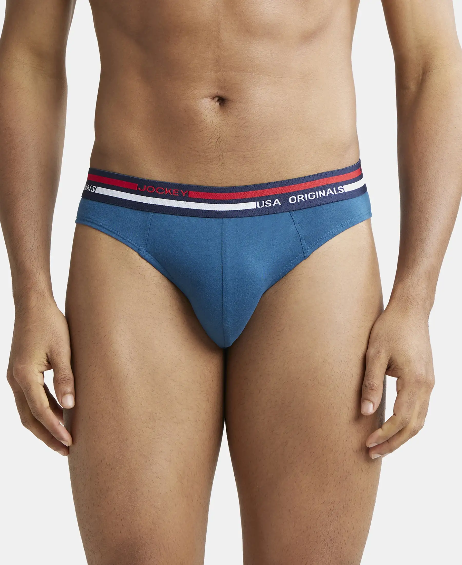 Super Combed Cotton Solid Brief with Ultrasoft Waistband - Seaport Teal