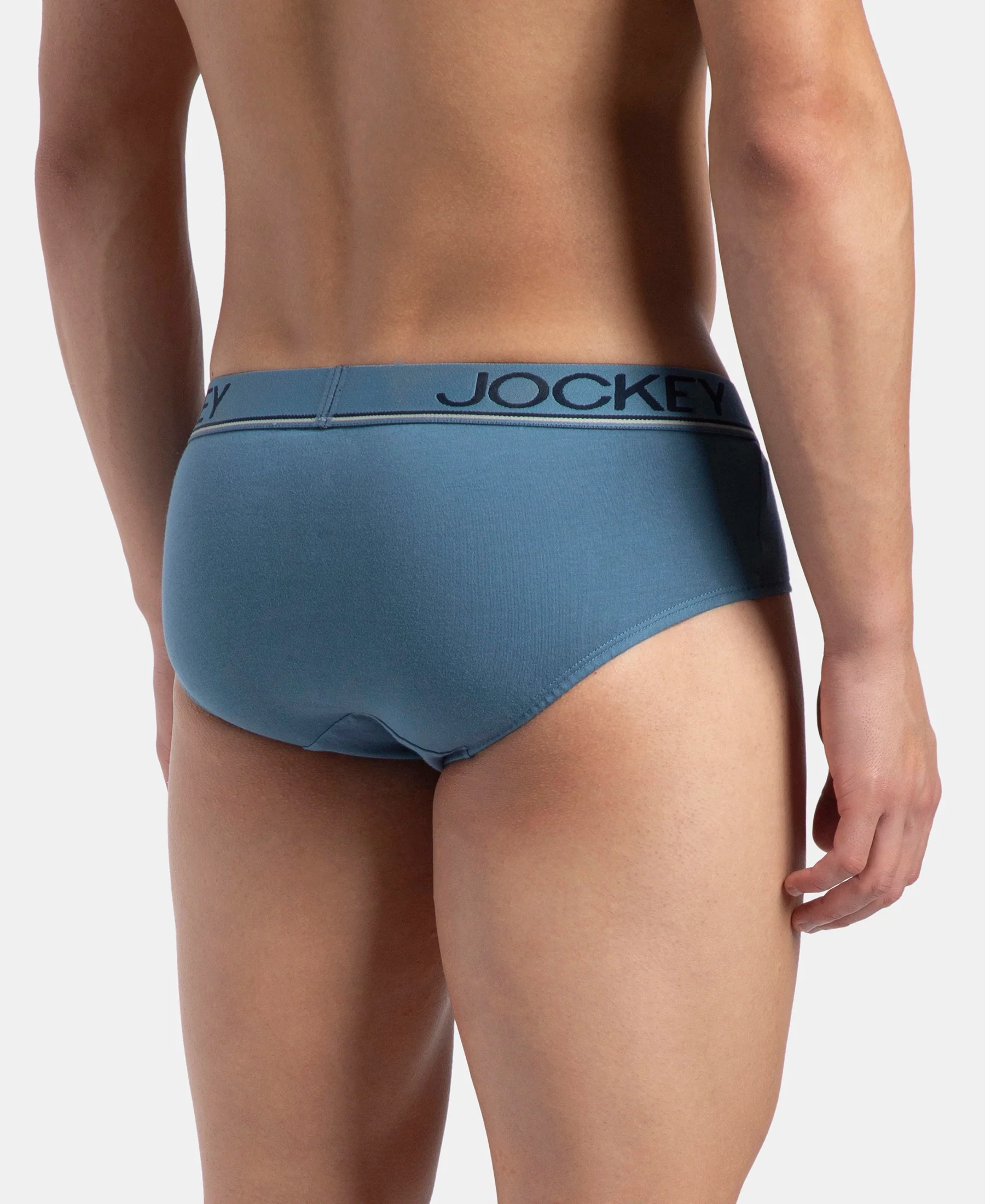 Super Combed Cotton Solid Brief with Ultrasoft Waistband - Stellar - Image 3