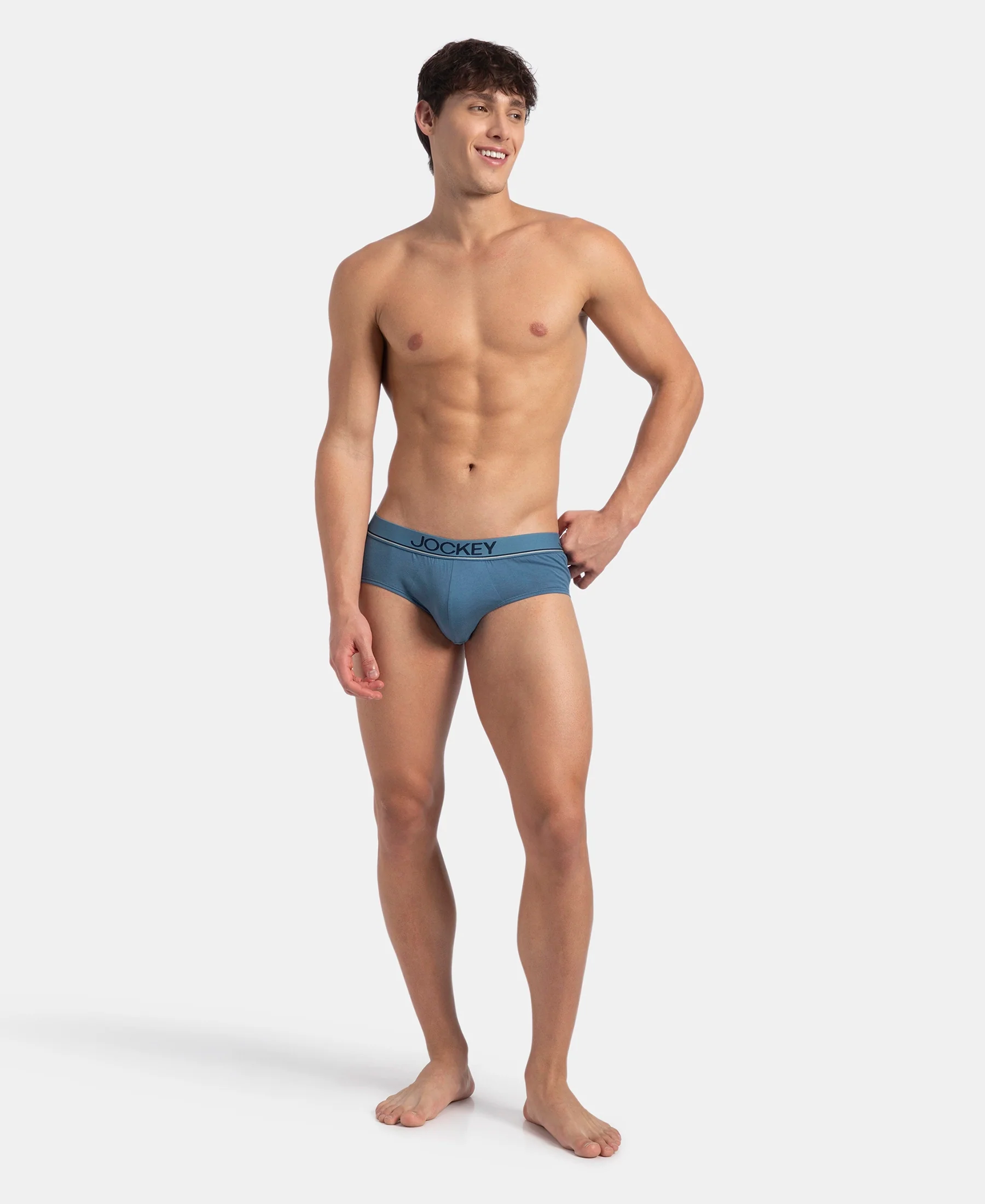 Super Combed Cotton Solid Brief with Ultrasoft Waistband - Stellar (Pack of 2) - Image 4