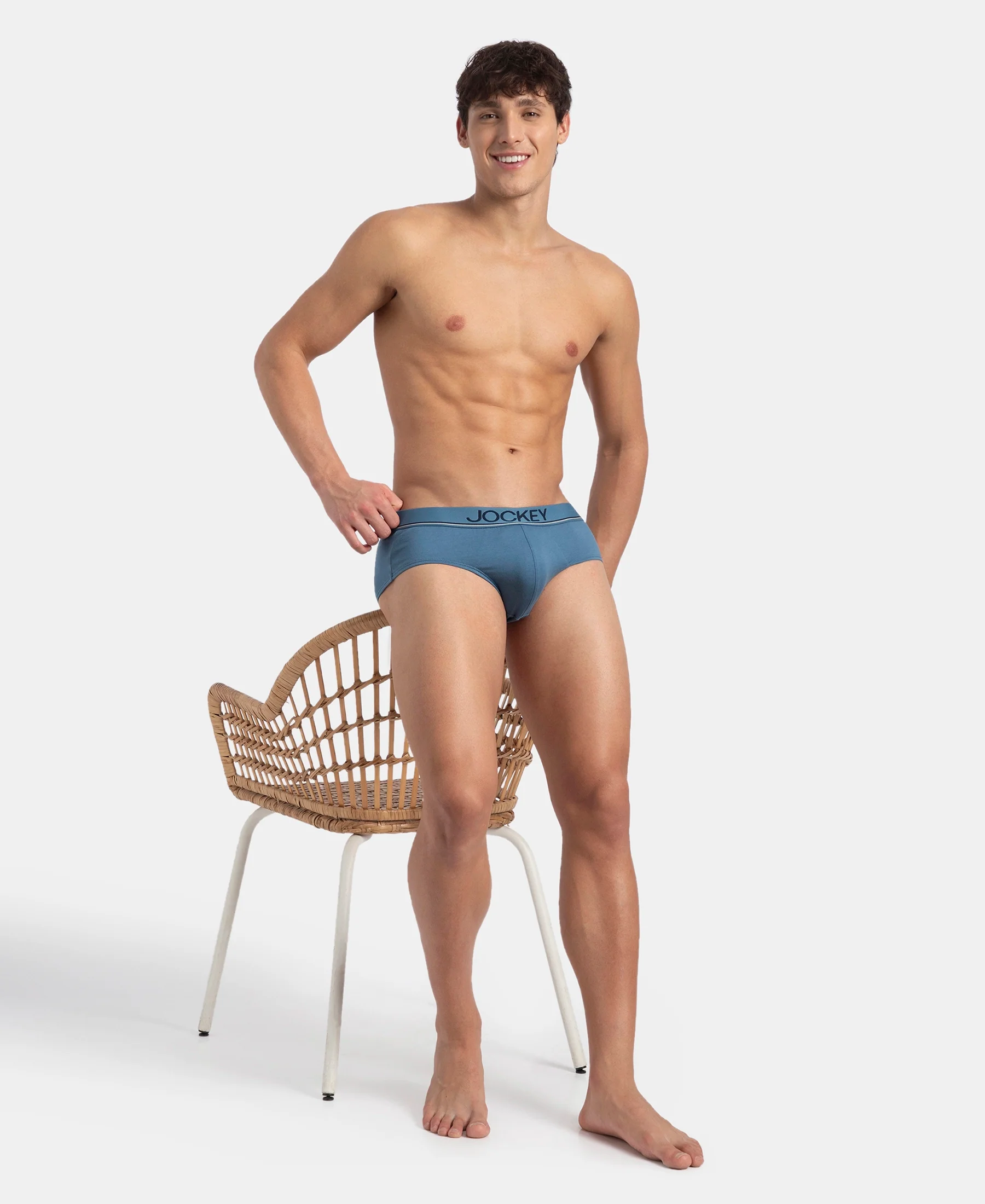 Super Combed Cotton Solid Brief with Ultrasoft Waistband - Stellar (Pack of 2) - Image 6
