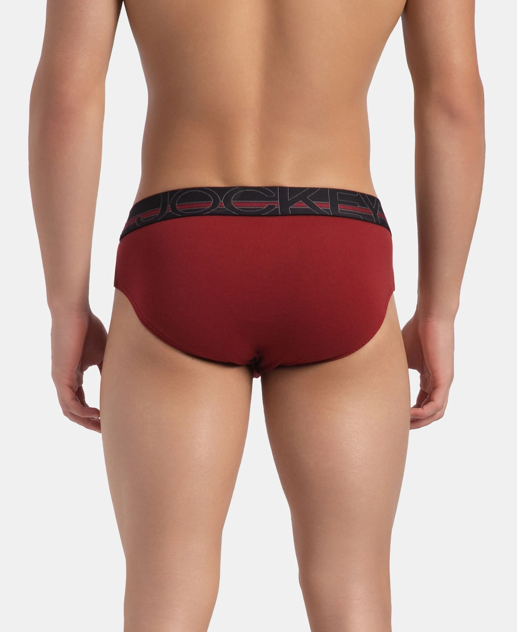 Super Combed Cotton Solid Brief with Ultrasoft Waistband - Sundried Tomato (Pack of 2) - Image 6