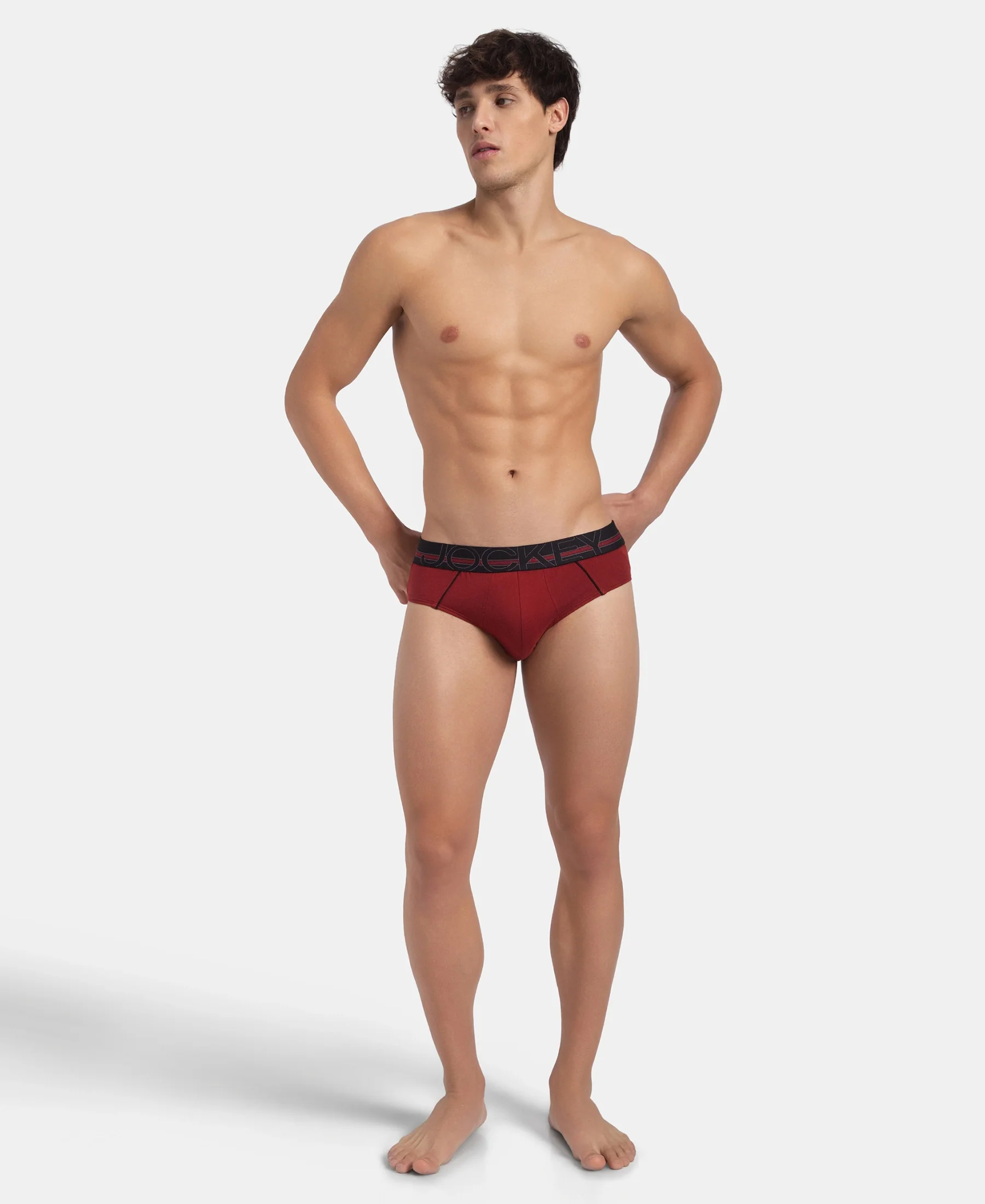 Super Combed Cotton Solid Brief with Ultrasoft Waistband - Sundried Tomato (Pack of 2) - Image 8