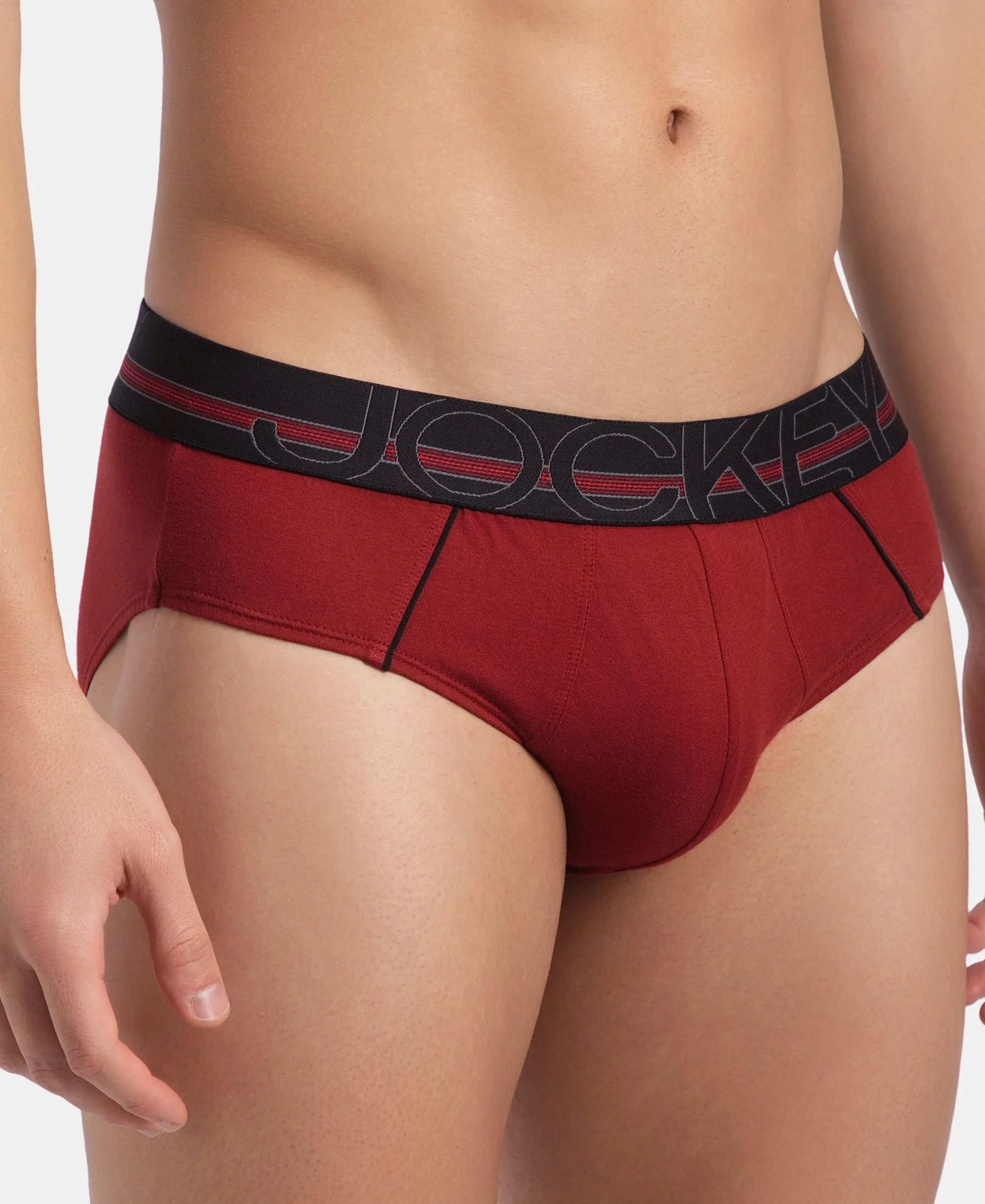 Super Combed Cotton Solid Brief with Ultrasoft Waistband - Sundried Tomato (Pack of 2) - Image 9