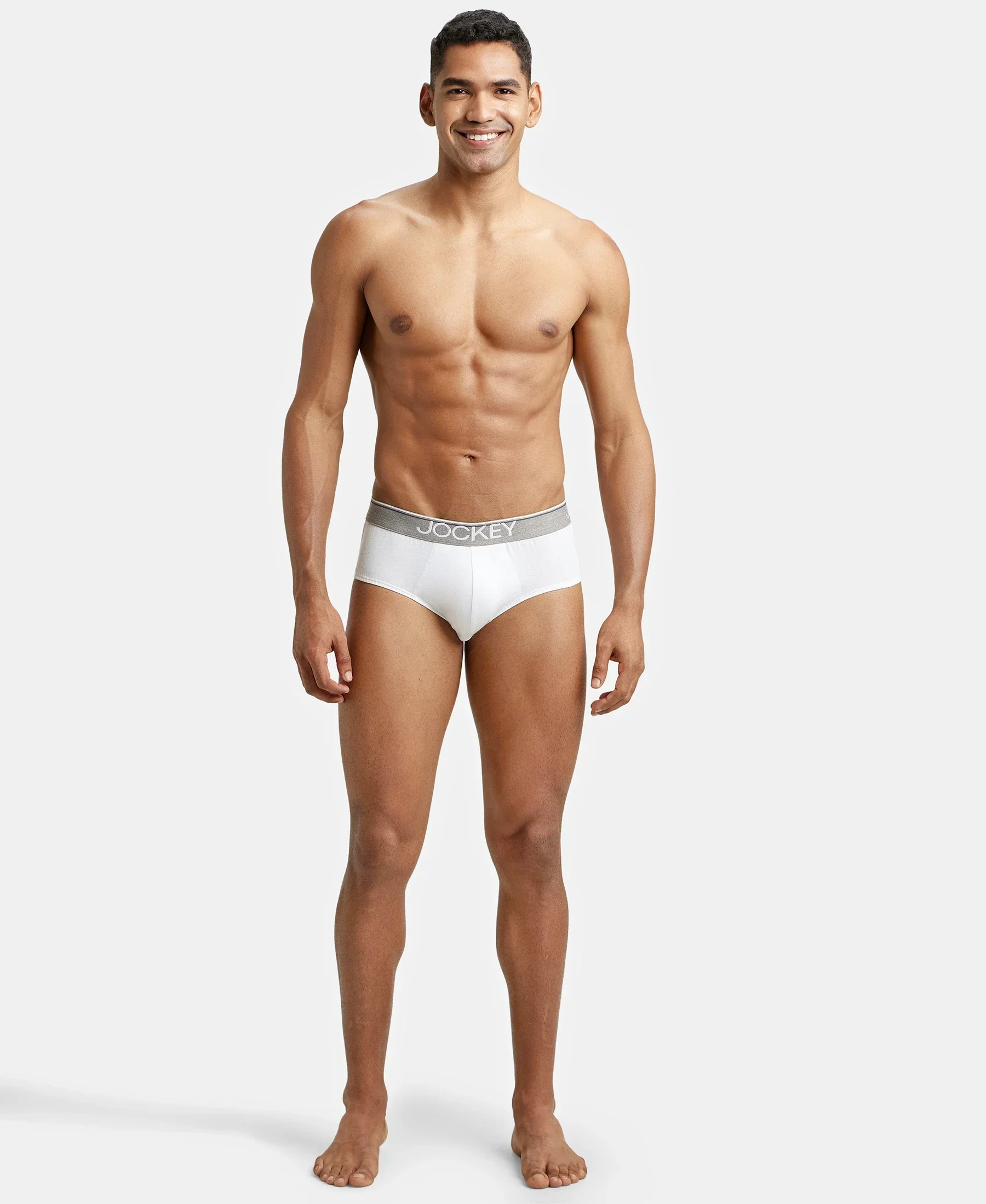 Super Combed Cotton Solid Brief with Ultrasoft Waistband - White (Pack of 2) - Image 4