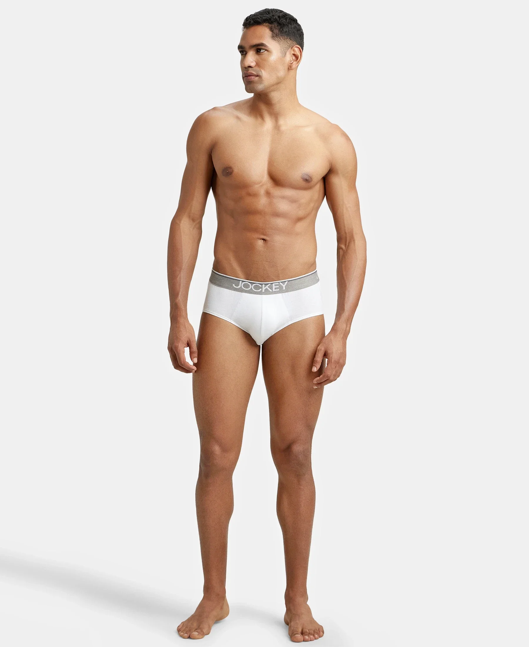 Super Combed Cotton Solid Brief with Ultrasoft Waistband - White (Pack of 2) - Image 9