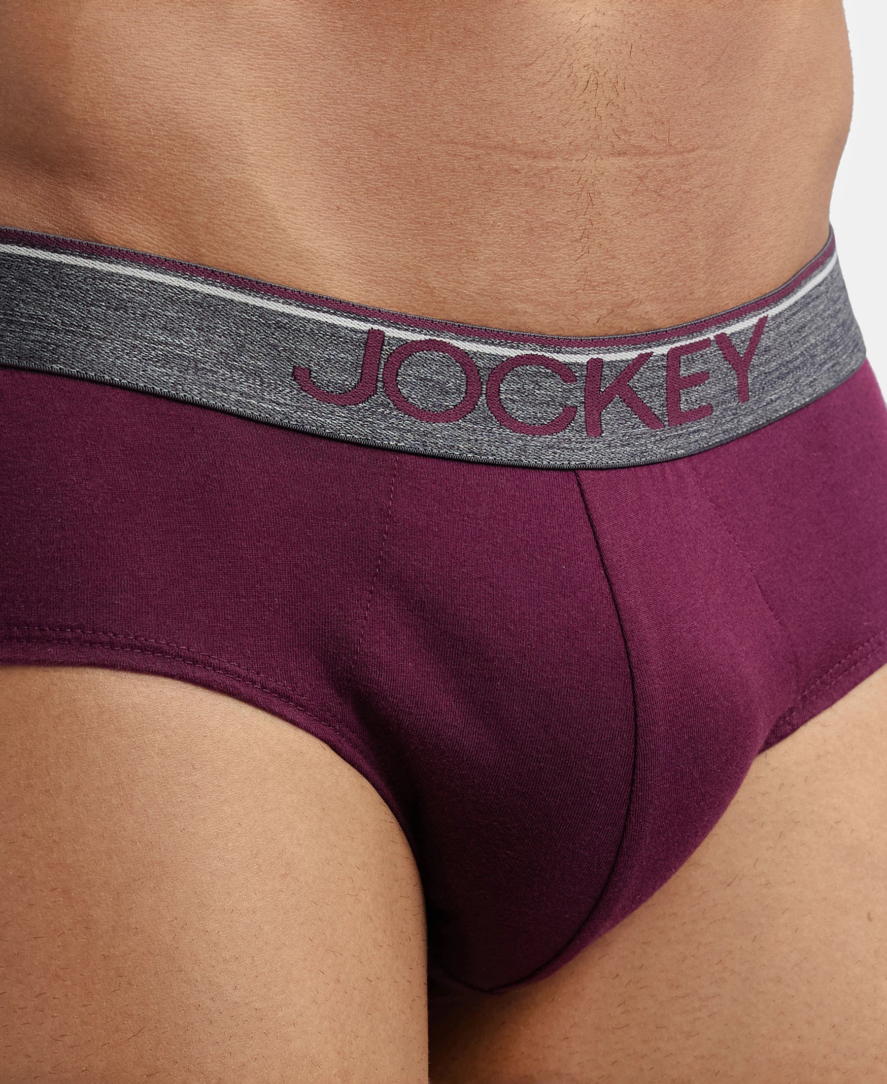 Super Combed Cotton Solid Brief with Ultrasoft Waistband - Wine Tasting - Image 7