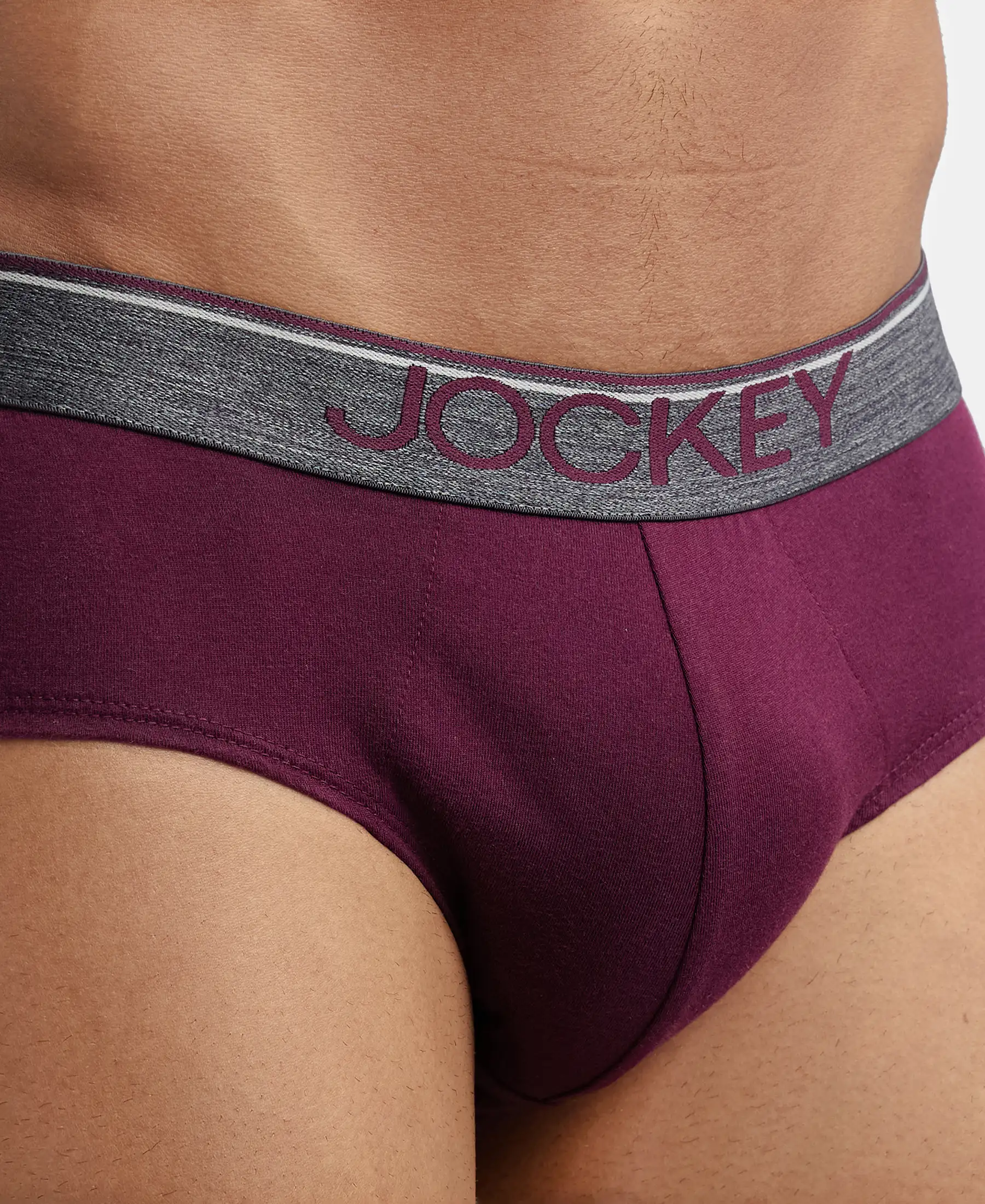 Super Combed Cotton Solid Brief with Ultrasoft Waistband - Wine Tasting (Pack of 2) - Image 6