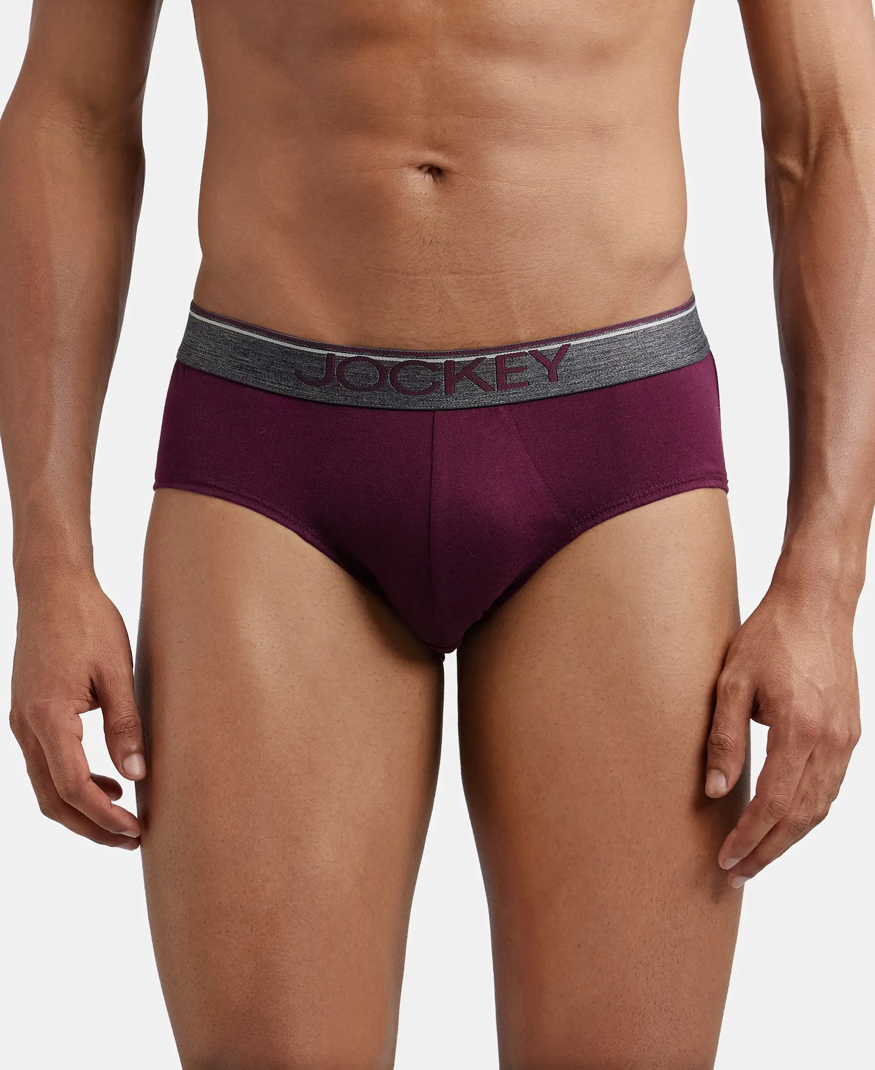 Super Combed Cotton Solid Brief with Ultrasoft Waistband - Wine Tasting (Pack of 2) - Image 7