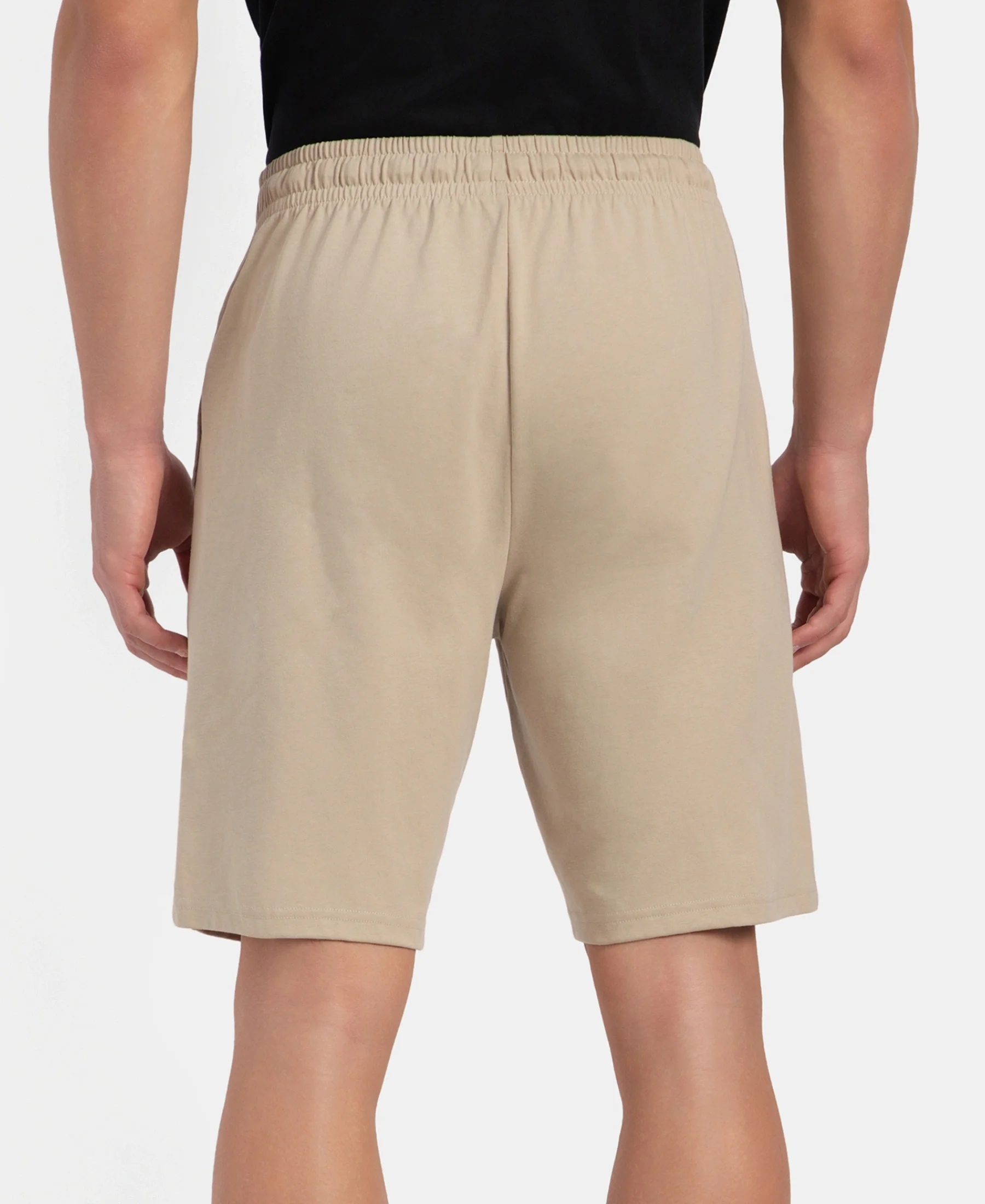 Super Combed Cotton Rich Straight Fit Shorts with Side Pockets - Pure Cashmere - Image 3