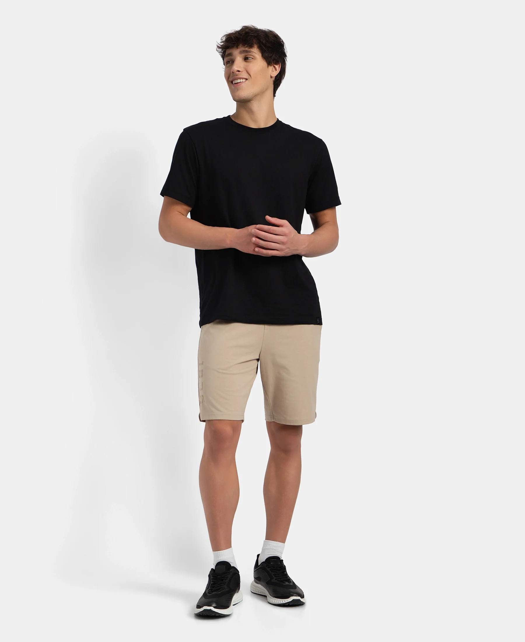 Super Combed Cotton Rich Straight Fit Shorts with Side Pockets - Pure Cashmere - Image 4