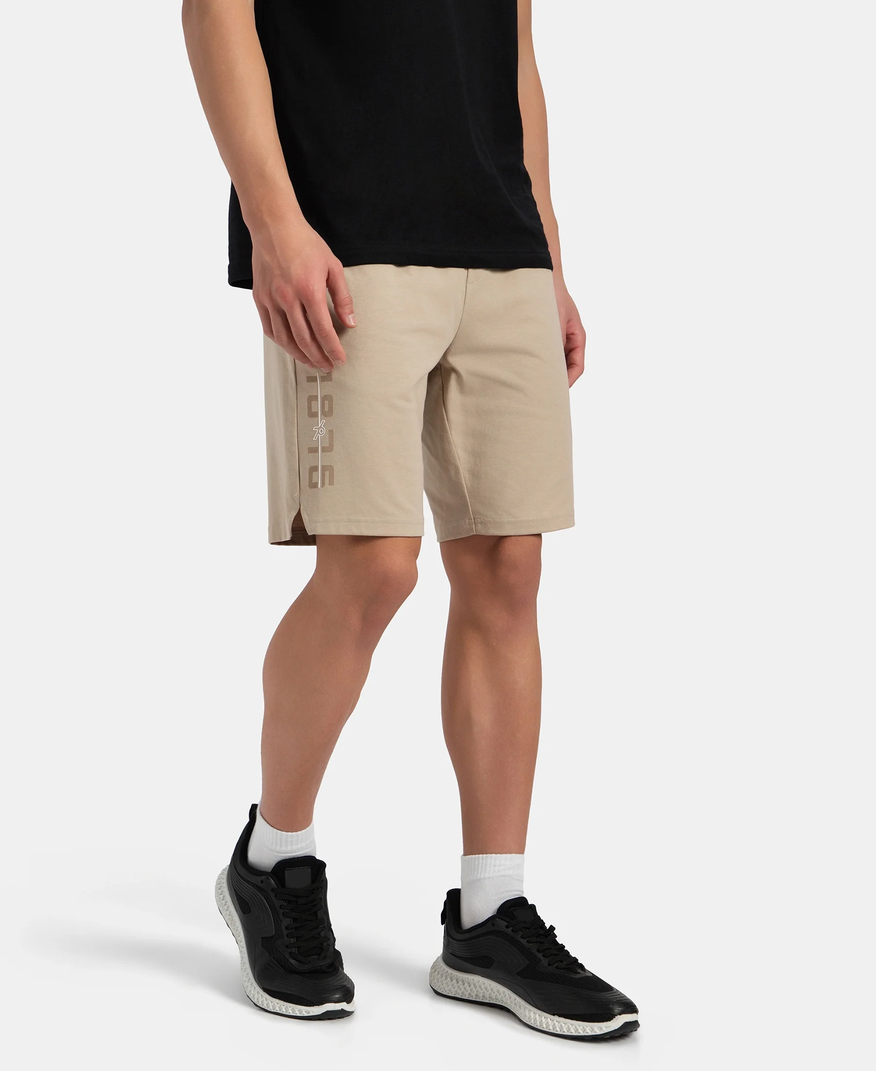 Super Combed Cotton Rich Straight Fit Shorts with Side Pockets - Pure Cashmere - Image 5