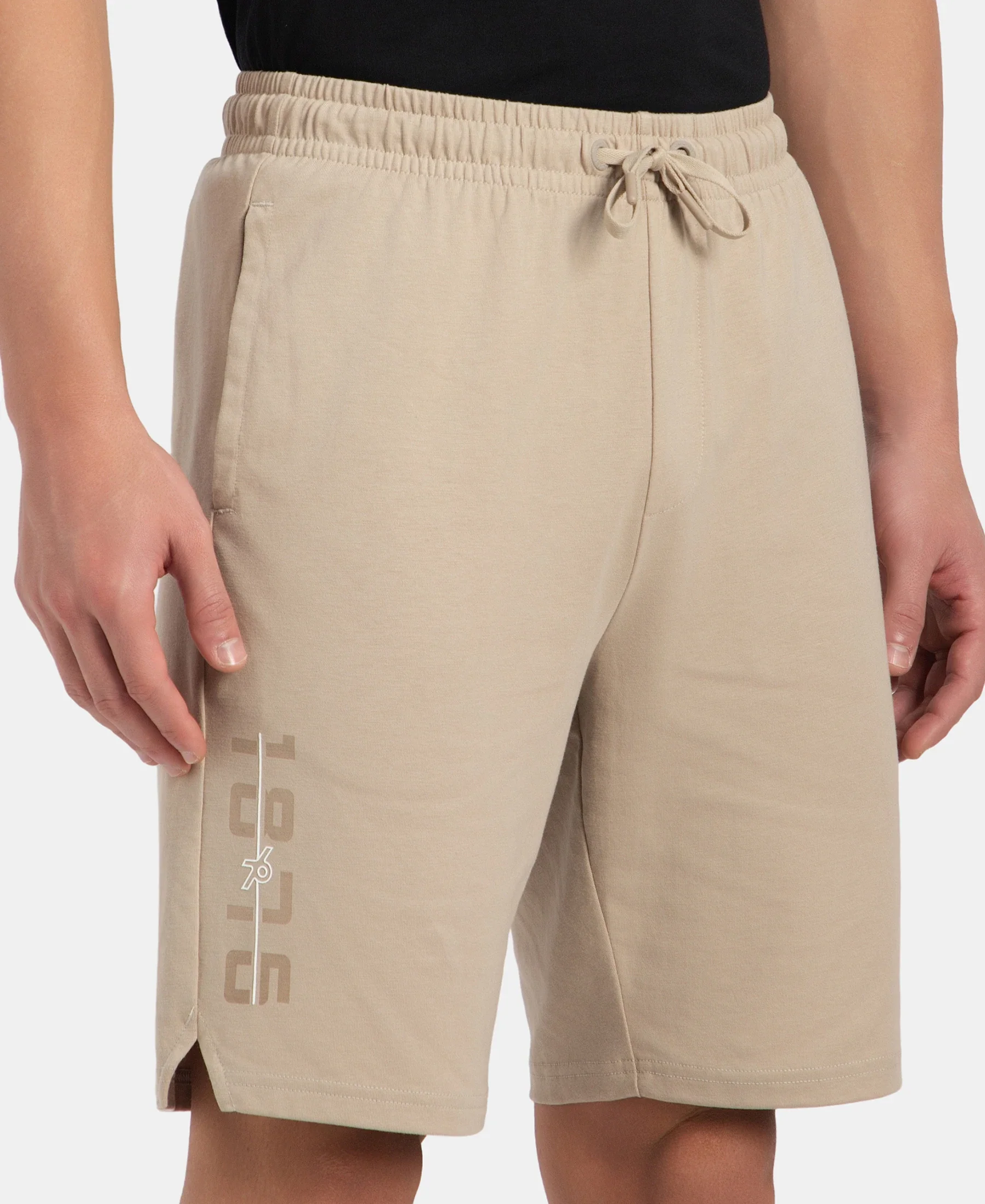 Super Combed Cotton Rich Straight Fit Shorts with Side Pockets - Pure Cashmere - Image 7