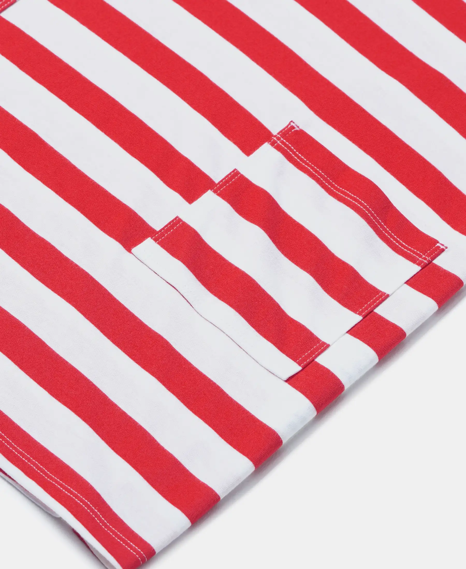Girl's Super Combed Cotton Striped Dress - Rio Red - Image 6