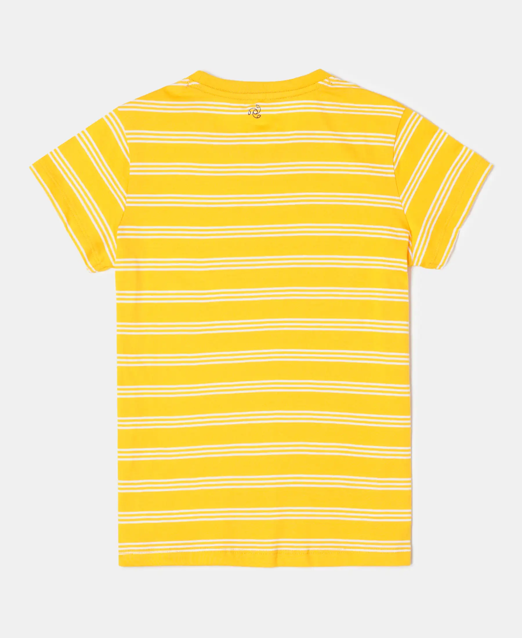 Girl's Super Combed Cotton Striped Short Sleeve T-Shirt - Spectra Yellow - Image 2