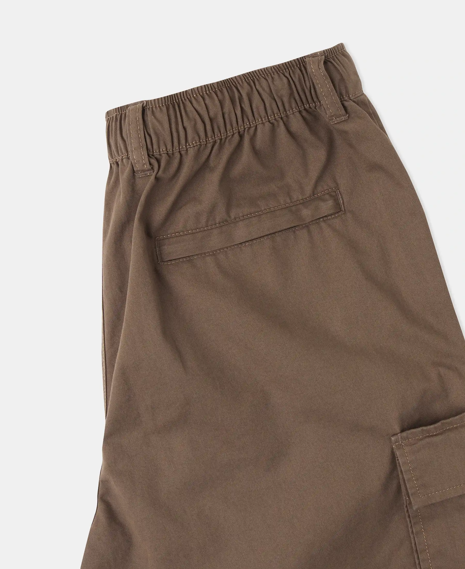 Super Combed Cotton Woven Straight Fit Cargo Shorts with Seven Pockets - Dark Khaki - Image 8