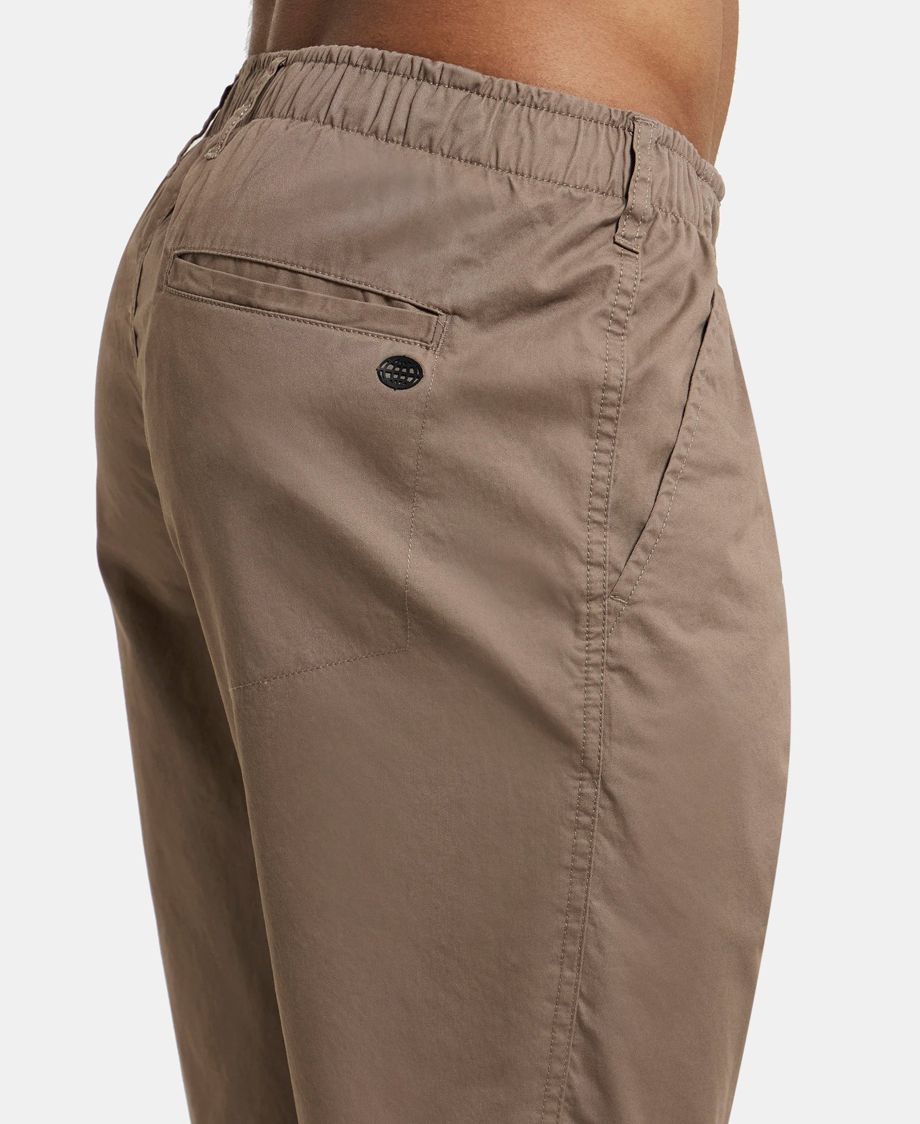 Super Combed Mercerised Cotton Woven Straight Fit Shorts with Side Pockets - Dark Khaki - Image 7