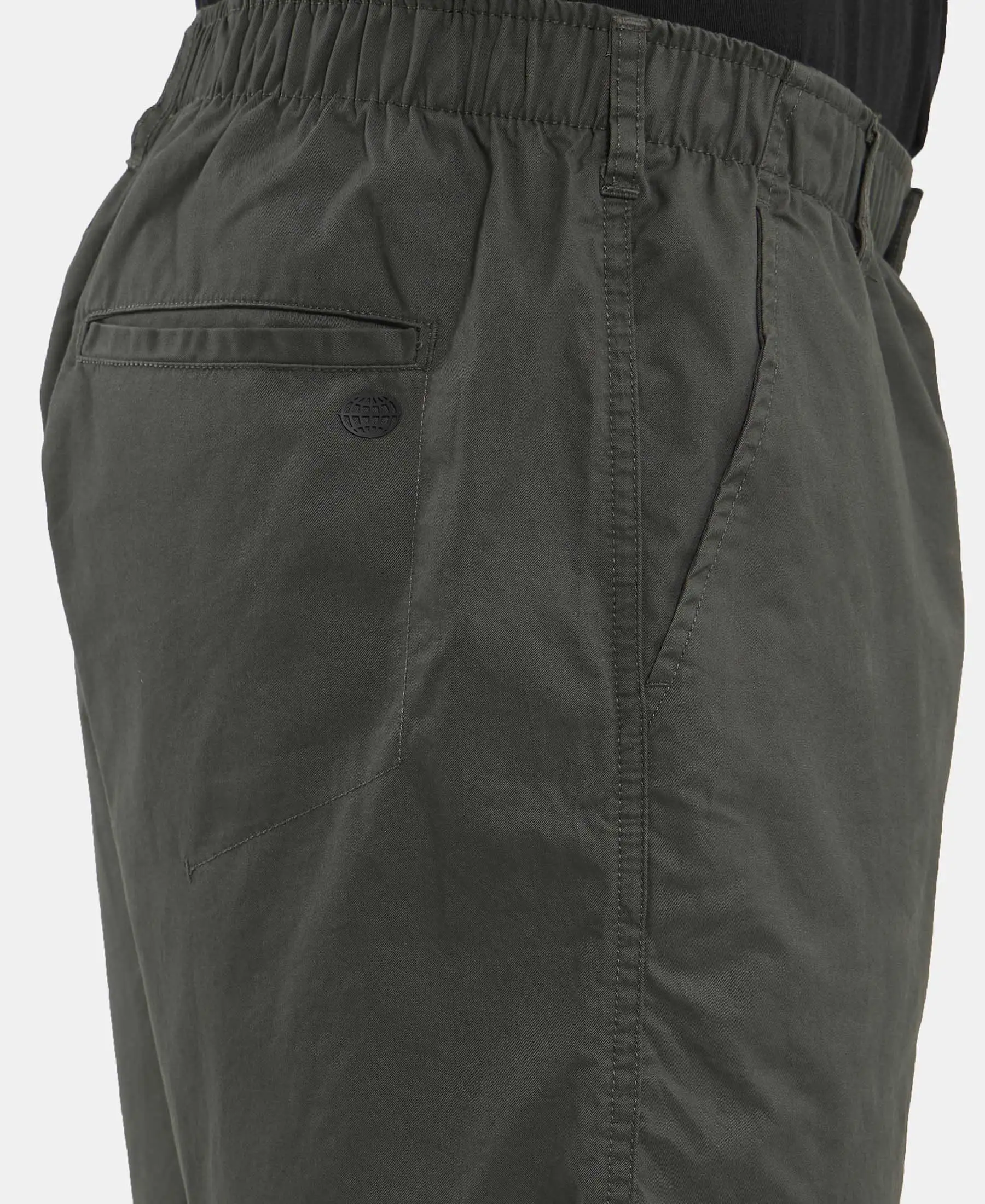 Super Combed Mercerised Cotton Woven Straight Fit Shorts with Side Pockets - Forest Green - Image 7
