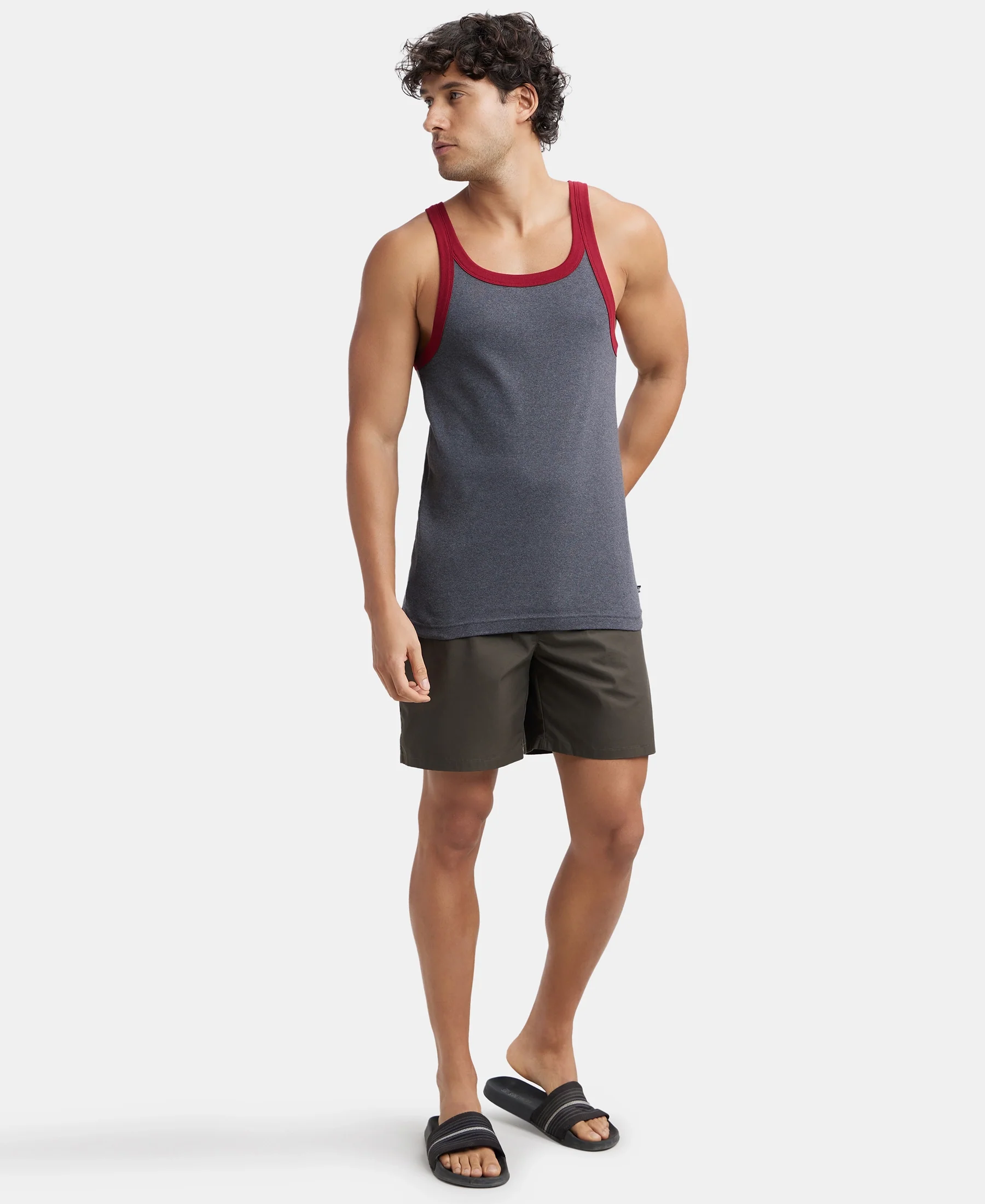 Super Combed Mercerized Cotton Woven Fabric Boxer Shorts - Deep Olive - Image 6