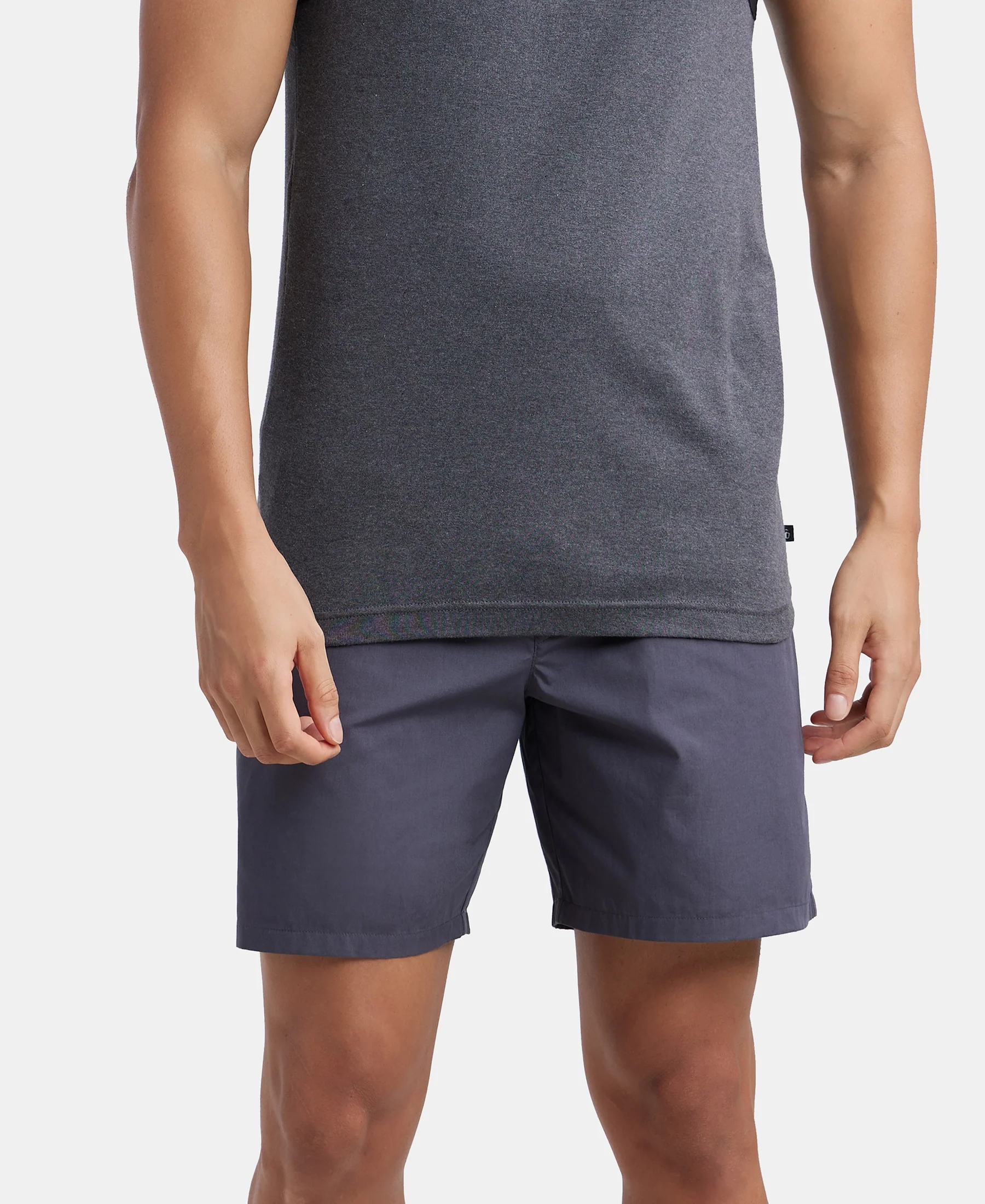 Super Combed Mercerized Cotton Woven Fabric Boxer Shorts- Graphite - Image 3