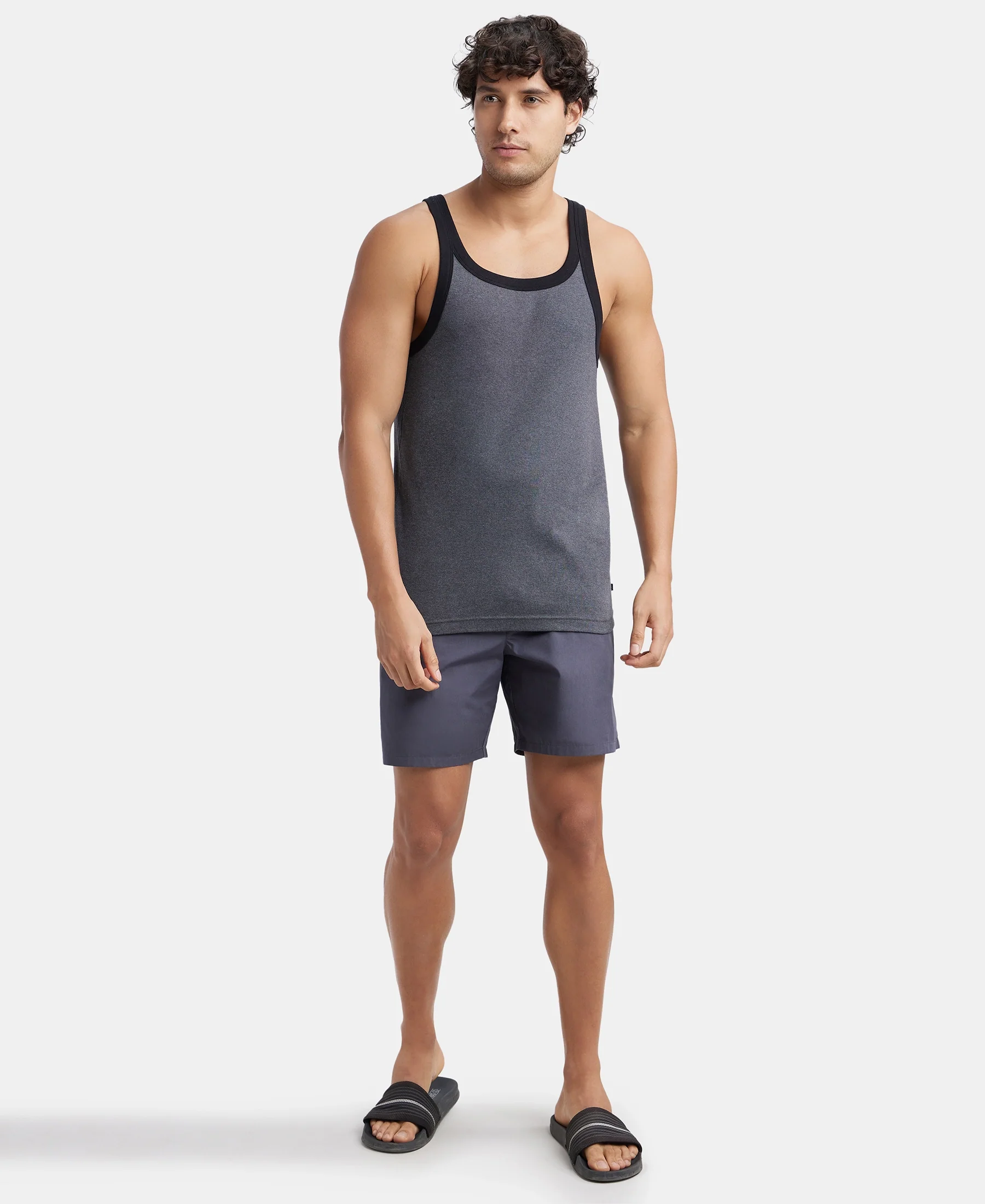 Super Combed Mercerized Cotton Woven Fabric Boxer Shorts- Graphite - Image 6