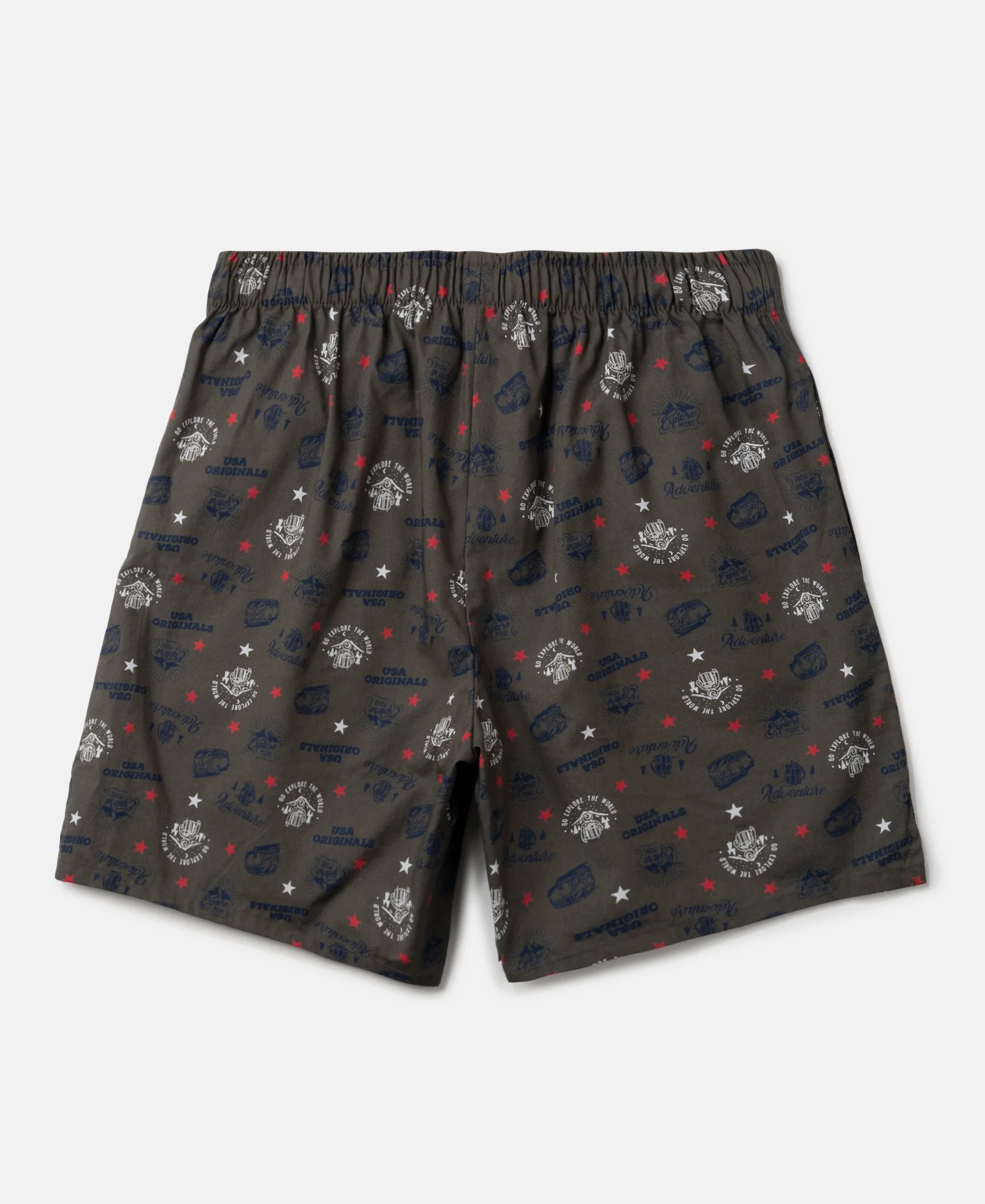 Super Combed Mercerized Cotton Woven Fabric Printed Boxer Shorts - Deep Olive & Vallarta Blue (Pack of 2) - Image 3