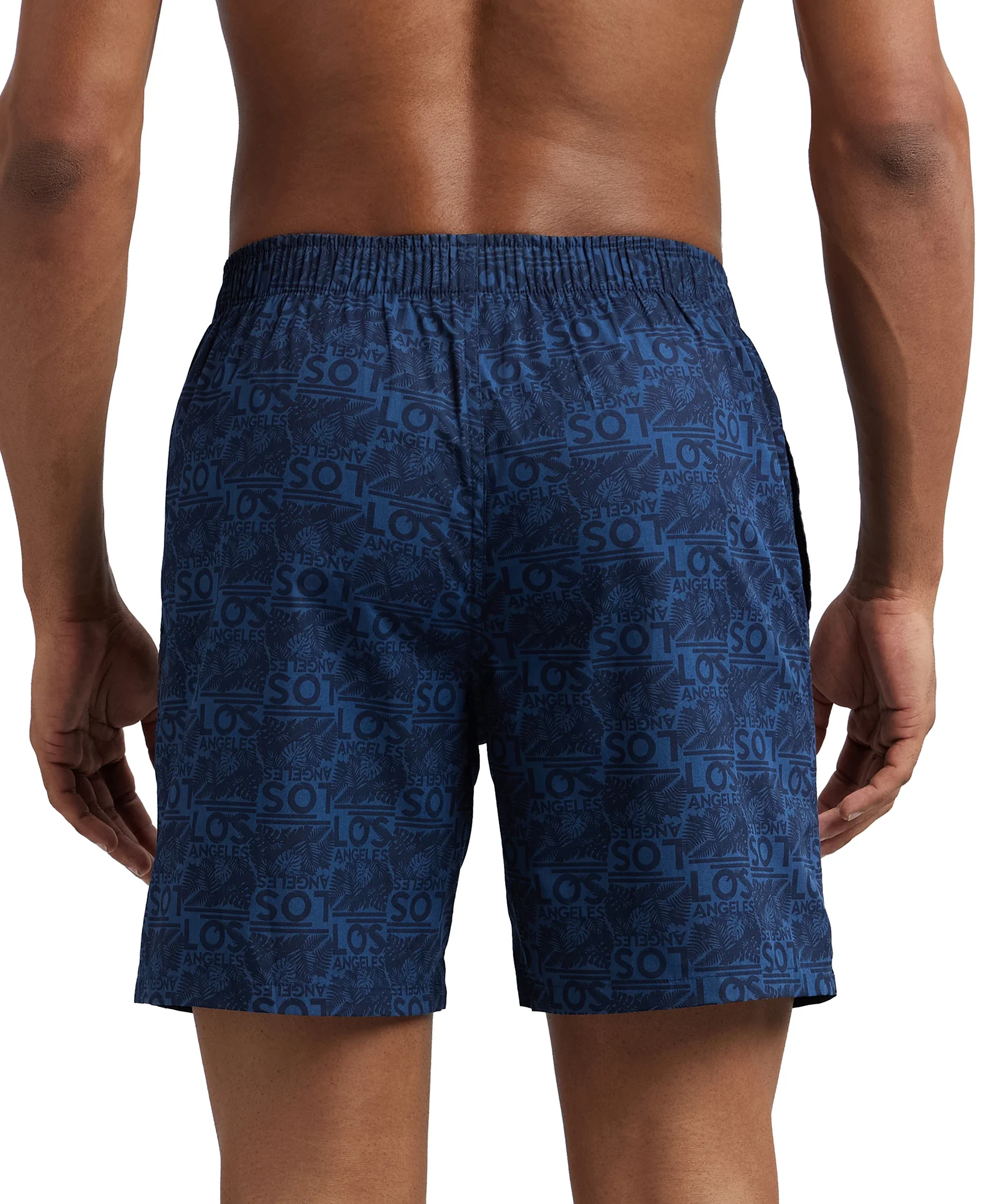 Super Combed Mercerized Cotton Woven Printed Boxer Shorts with Side Pockets - Navy Navy (Pack of 2) - Image 3