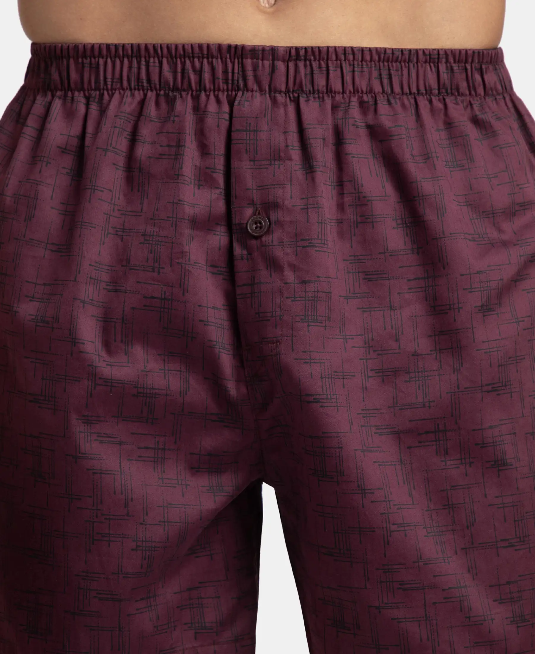 Super Combed Mercerized Cotton Woven Printed Inner Boxers with Ultrasoft and Durable Inner Waistband - Mauve Wine & Deep Slate (Pack of 2) - Image 14