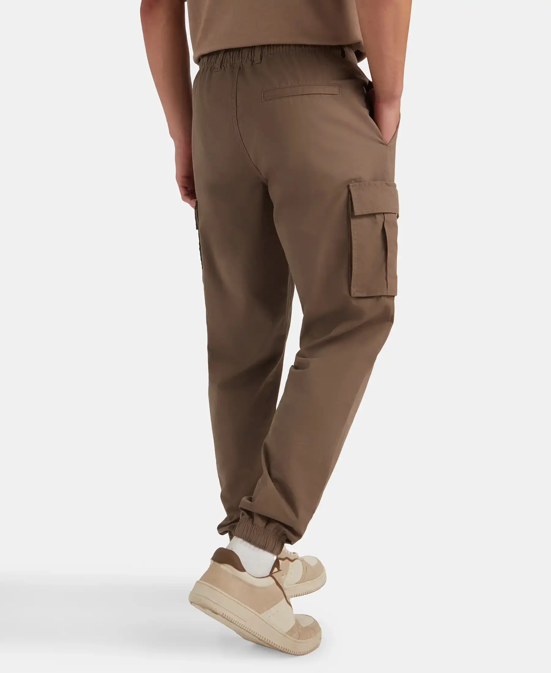 Super Combed Cotton Woven Regular Fit Cargo Jogger with Seven Pockets - Dark Khaki - Image 3