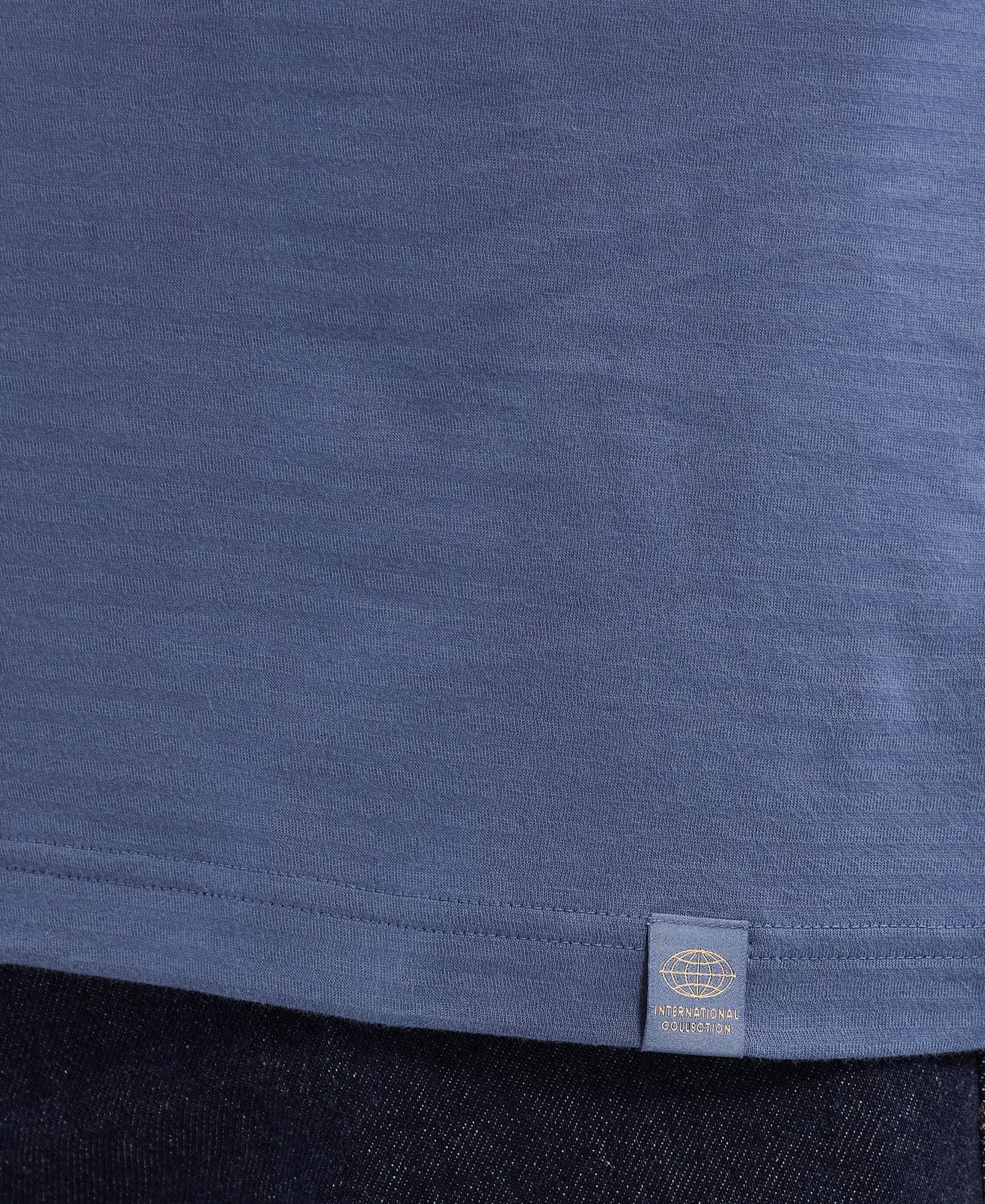 Super Combed Supima Cotton Round Neck Half Sleeve T-Shirt - Vintage Indigo - Image 7