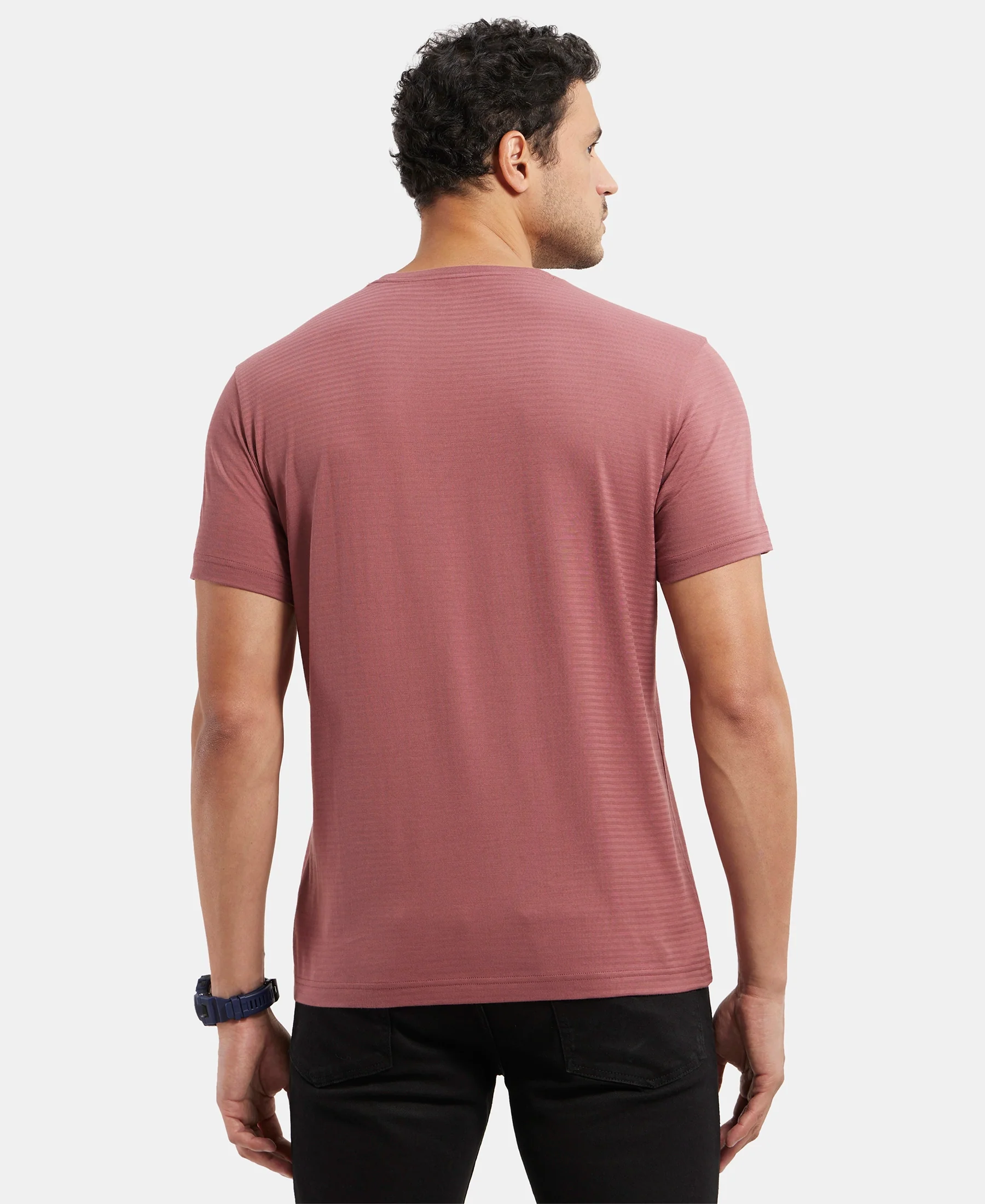 Super Combed Supima Cotton Round Neck Half Sleeve T-Shirt - Wild Ginger - Image 3