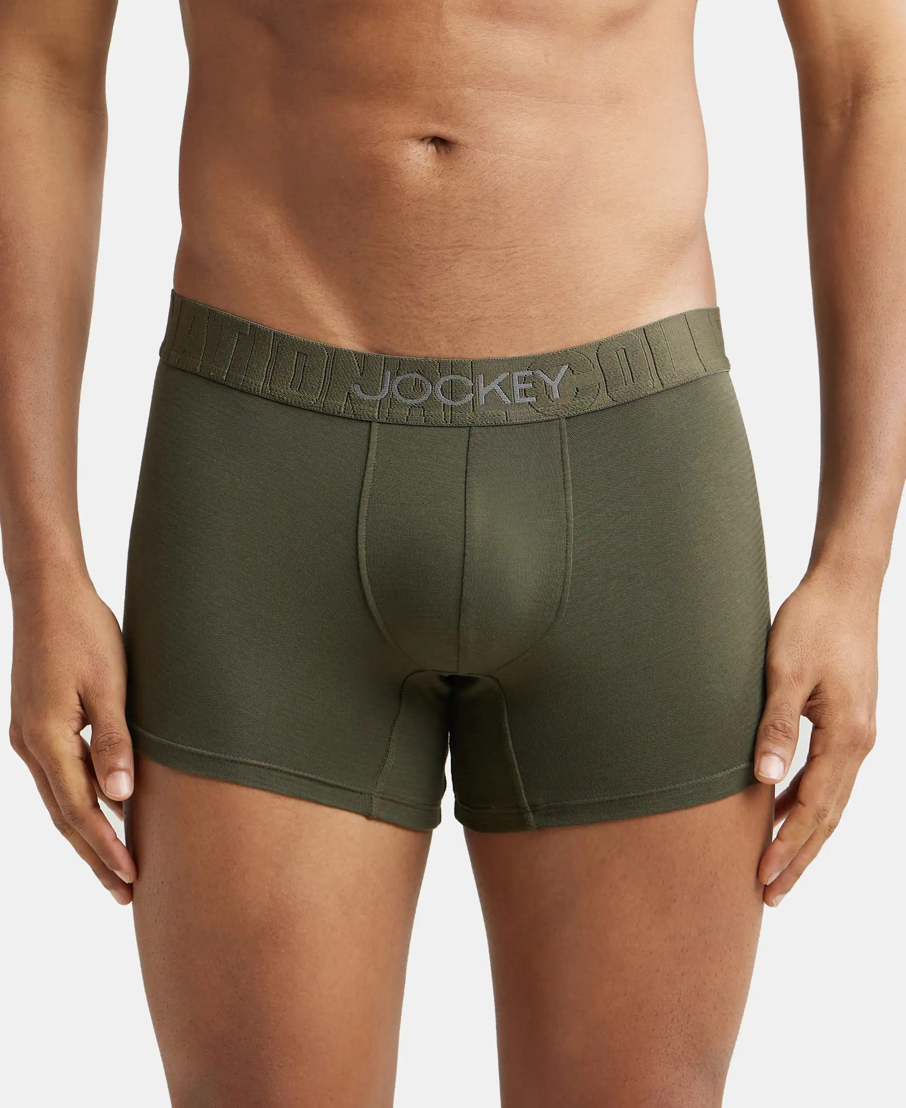 Supima Cotton Elastane Stretch Solid Trunk with Ultrasoft Waistband - Forest Night