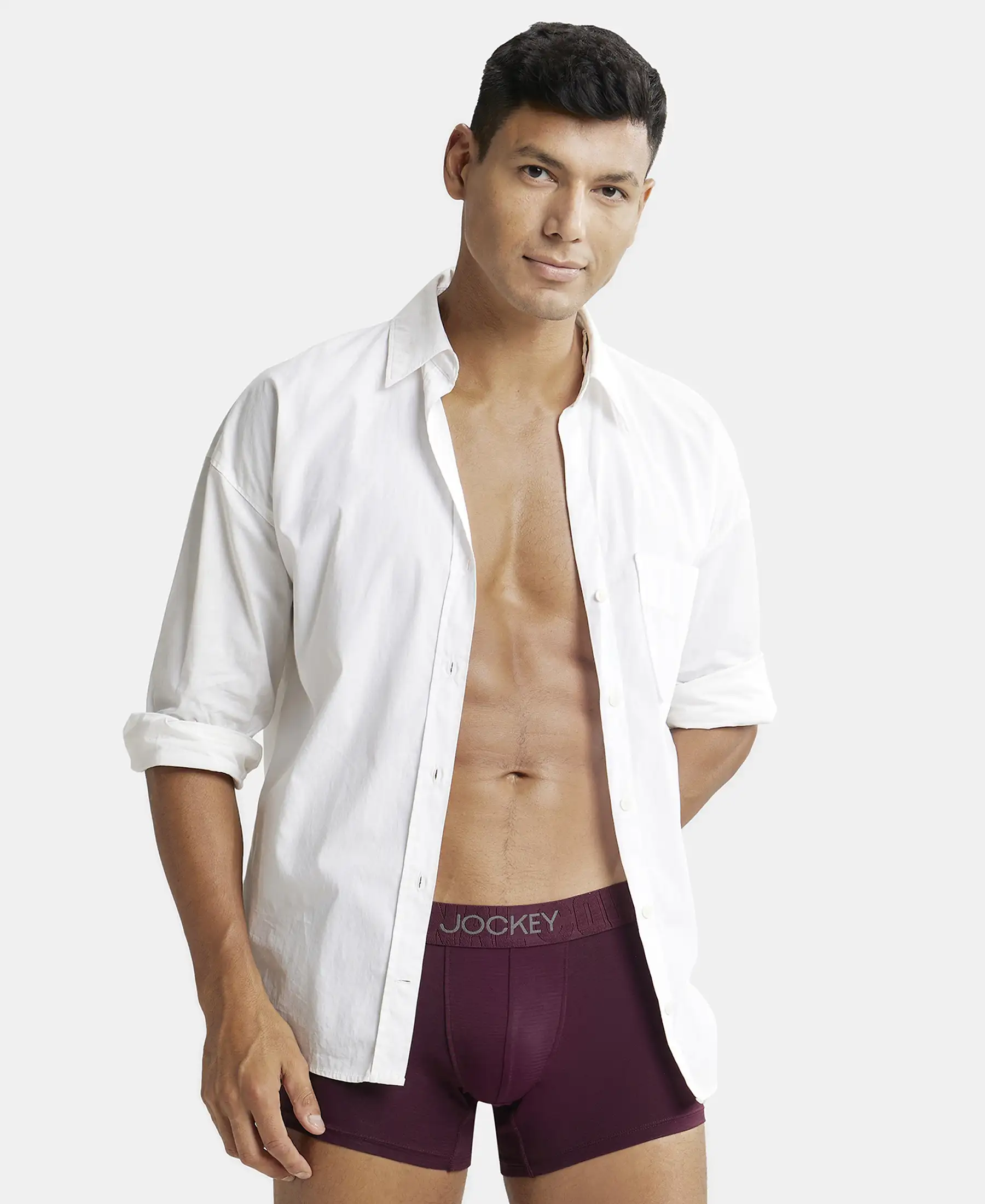 Supima Cotton Elastane Stretch Solid Trunk with Ultrasoft Waistband - Wine Tasting - Image 5
