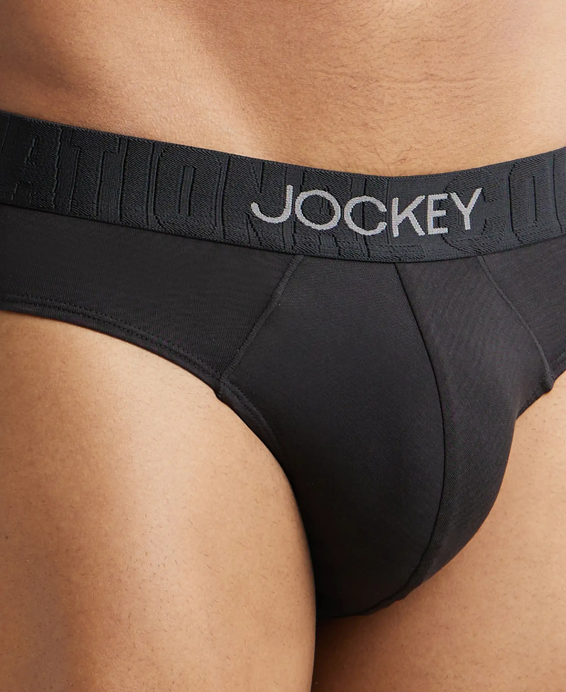 Supima Cotton Elastane Stretch Solid Brief with Ultrasoft Waistband - Black - Image 6