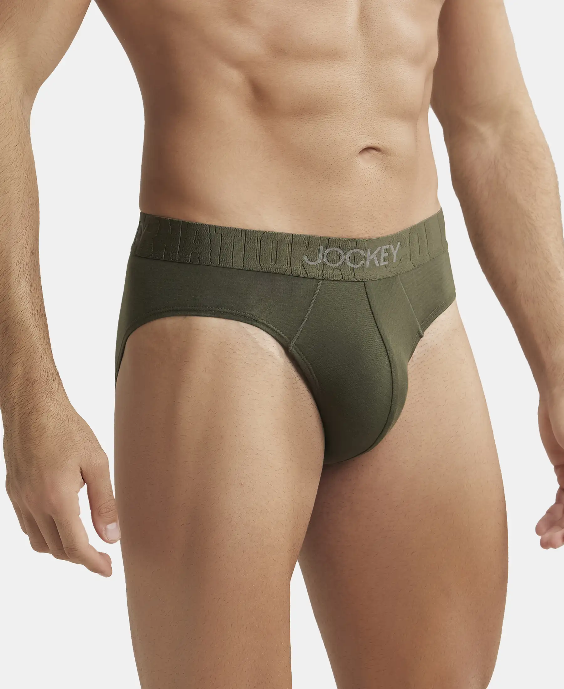 Supima Cotton Elastane Stretch Solid Brief with Ultrasoft Waistband - Forest Night - Image 2