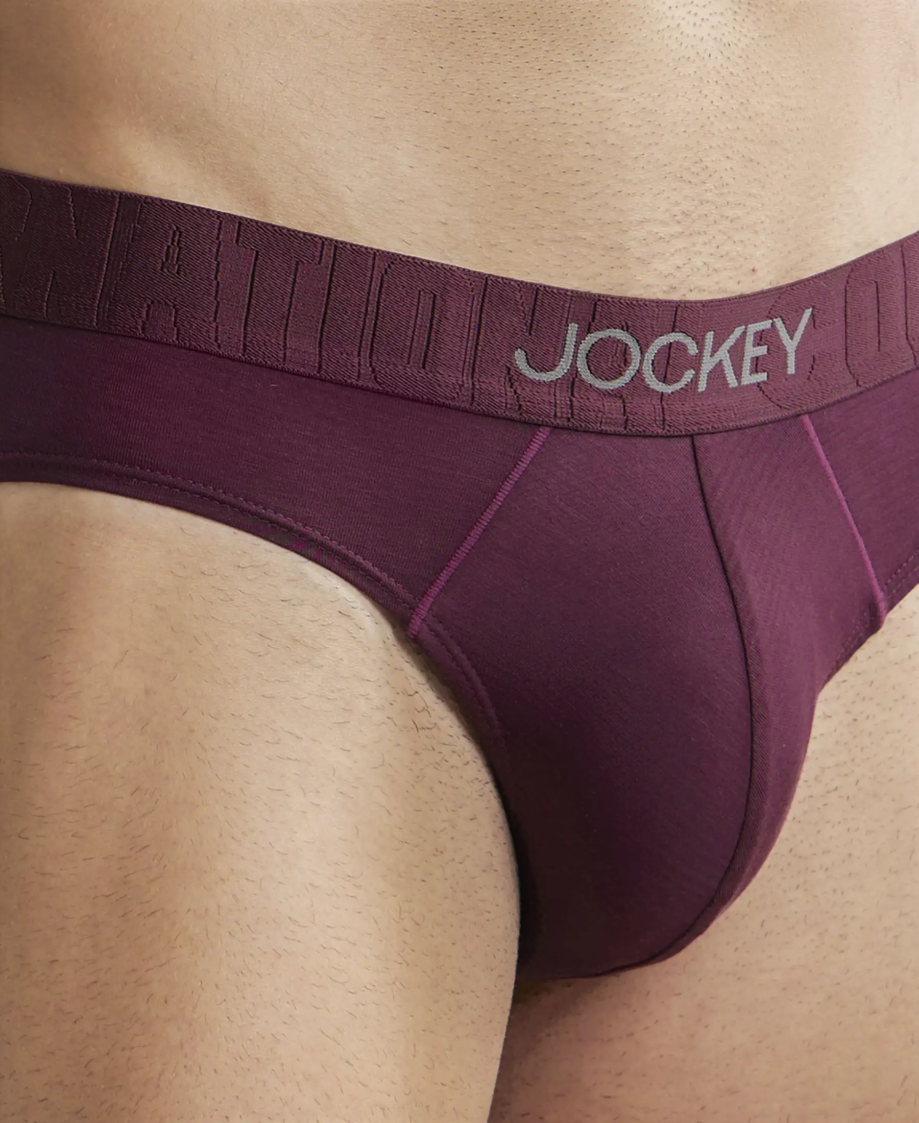Supima Cotton Elastane Stretch Solid Brief with Ultrasoft Waistband - Wine Tasting - Image 6