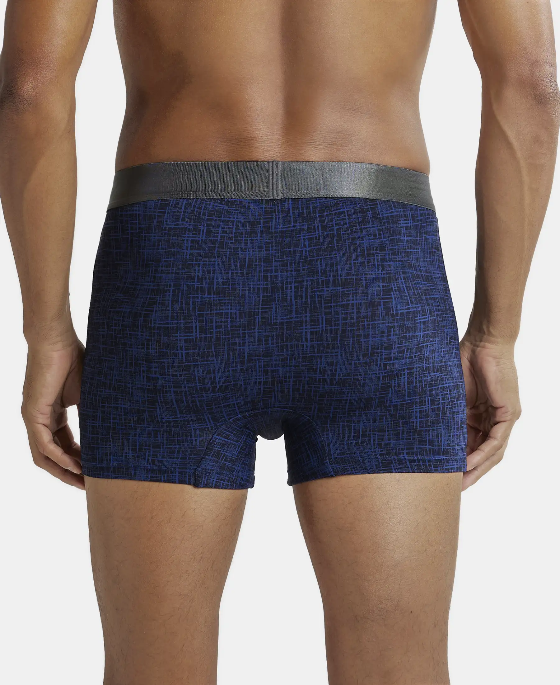 Tactel Microfiber Elastane Stretch Printed Trunk with Moisture Move Properties - Rich Royal Blue Printed - Image 3