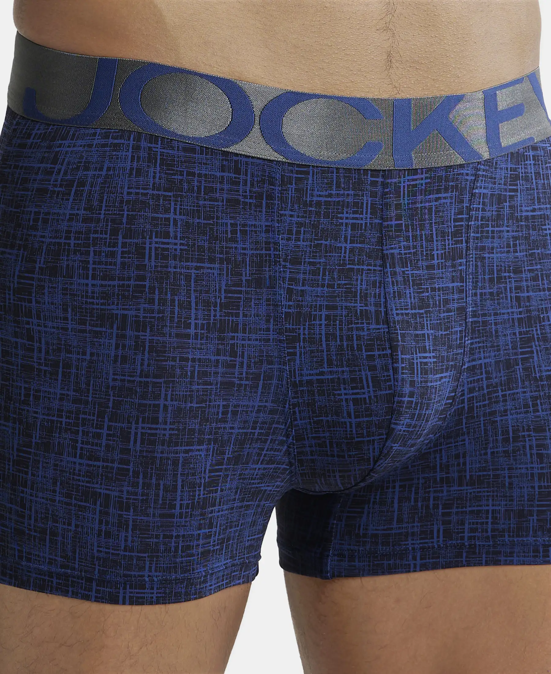 Tactel Microfiber Elastane Stretch Printed Trunk with Moisture Move Properties - Rich Royal Blue Printed - Image 6