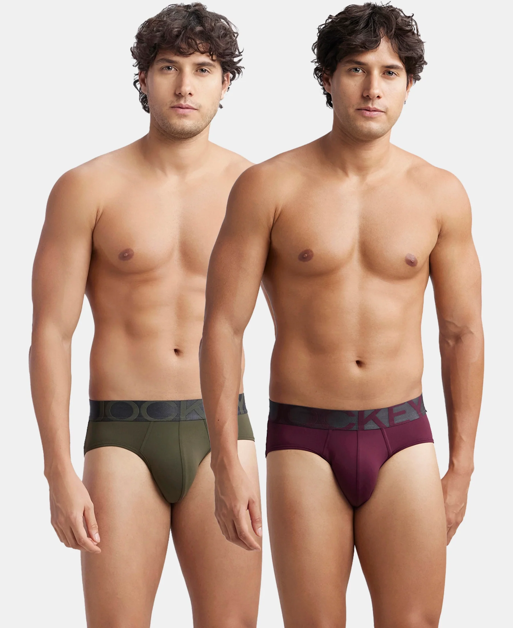Tactel Microfiber Elastane Stretch Solid Brief with Moisture Move Properties - Wine Tasting & Forest Night (Pack of 2) - Image 5