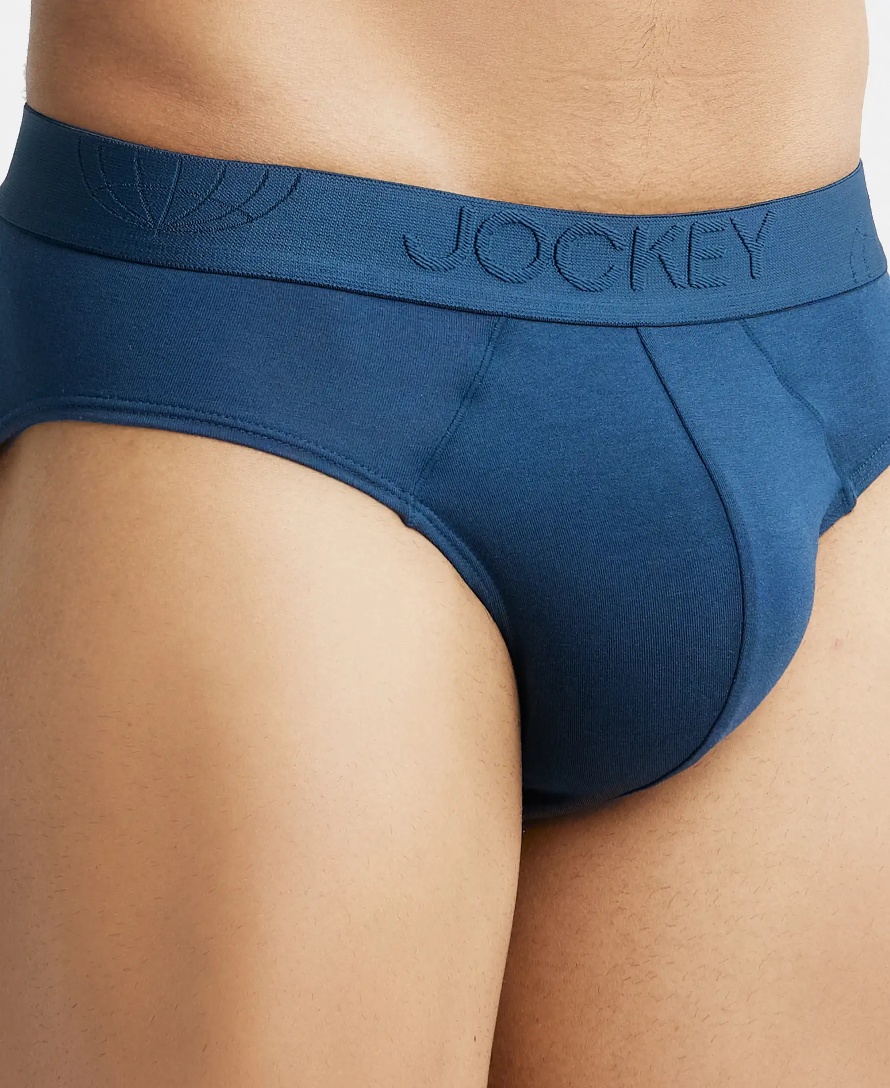 Tencel Micro Modal Cotton Elastane Stretch Solid Brief with Natural StayFresh Properties - Petrol - Image 6
