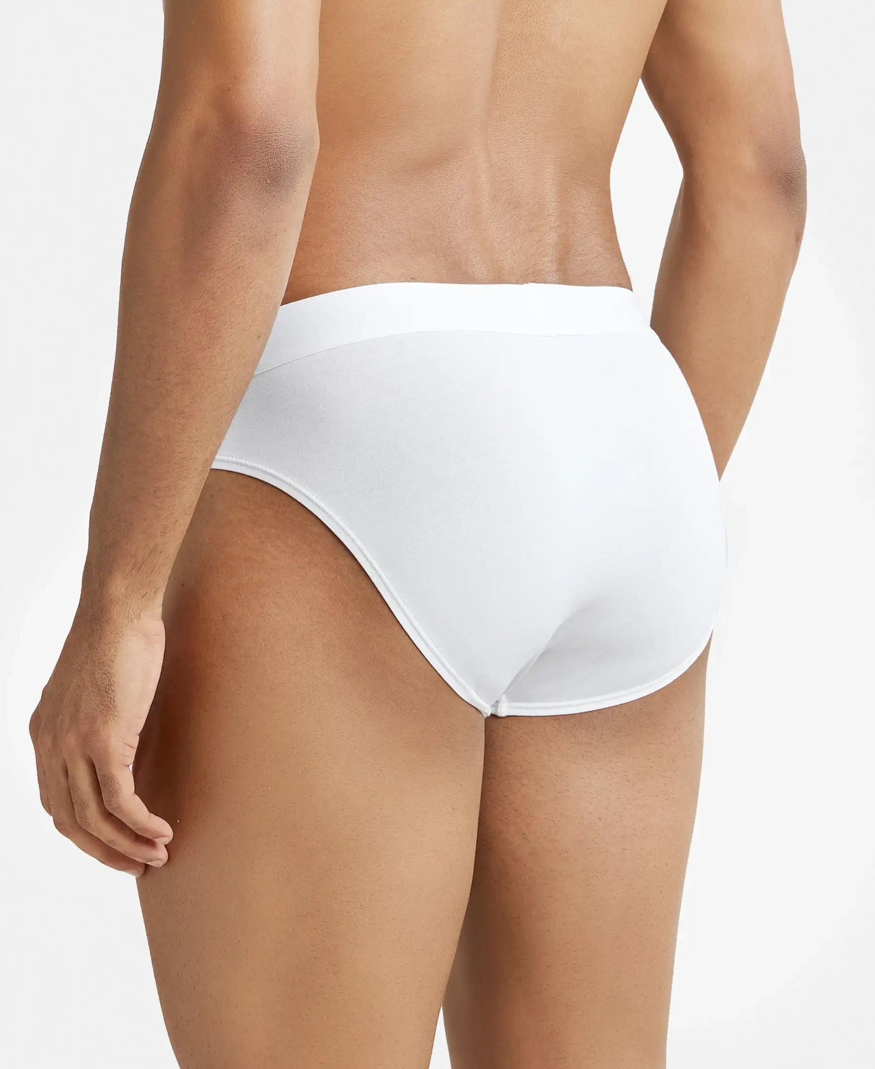 Tencel Micro Modal Cotton Elastane Stretch Solid Brief with Natural StayFresh Properties - White - Image 3