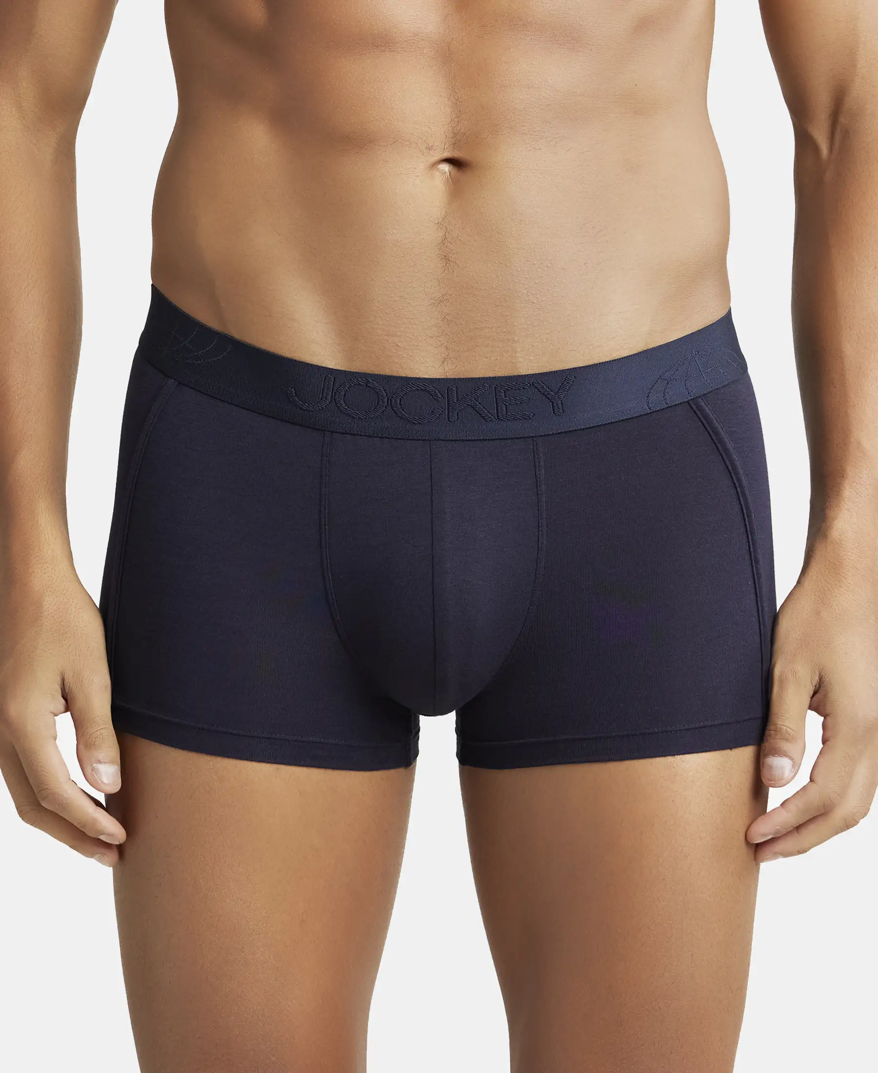 Tencel Micro Modal Cotton Elastane Stretch Solid Trunk with Natural StayFresh Properties - True Navy