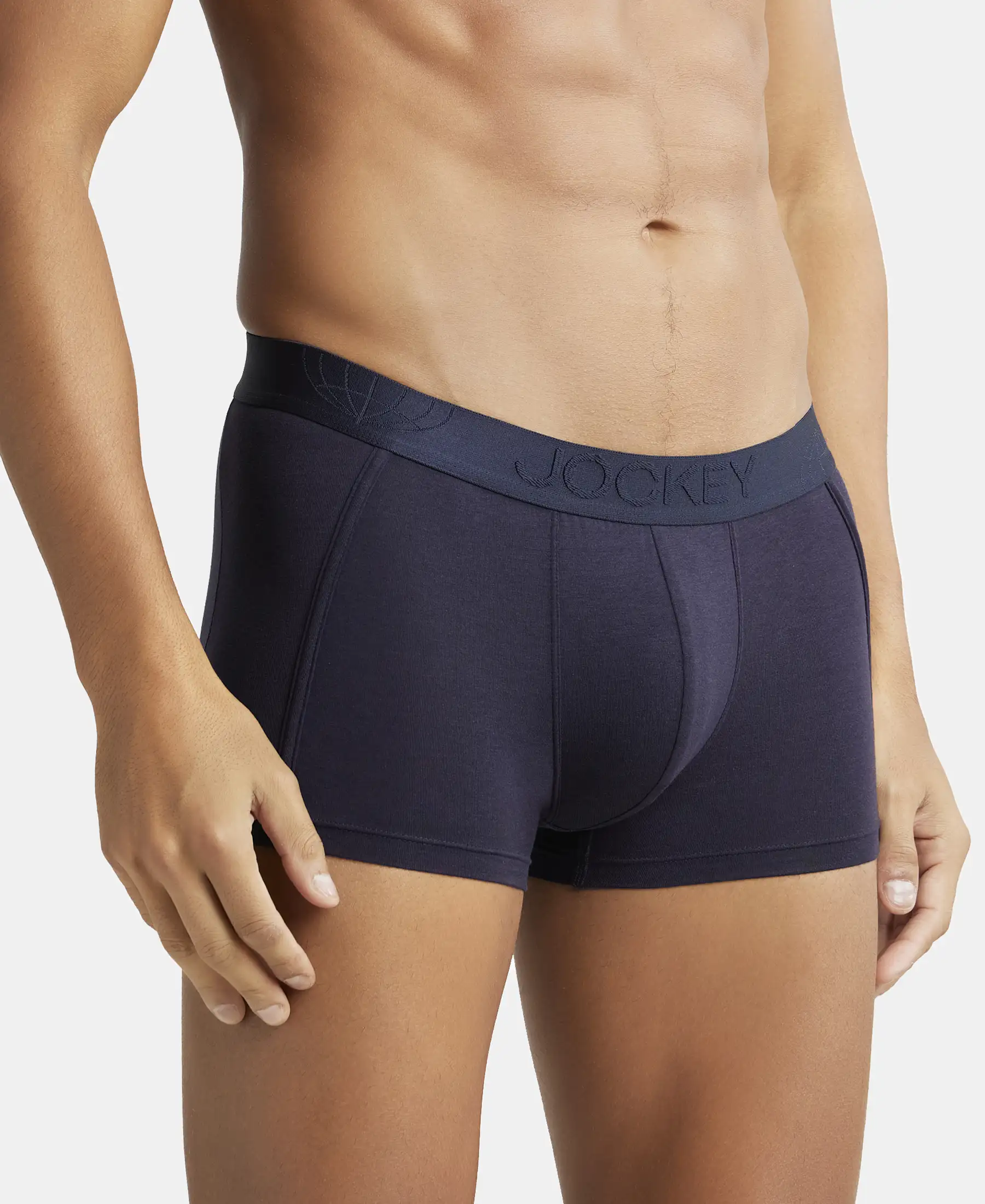 Tencel Micro Modal Cotton Elastane Stretch Solid Trunk with Natural StayFresh Properties - True Navy - Image 2