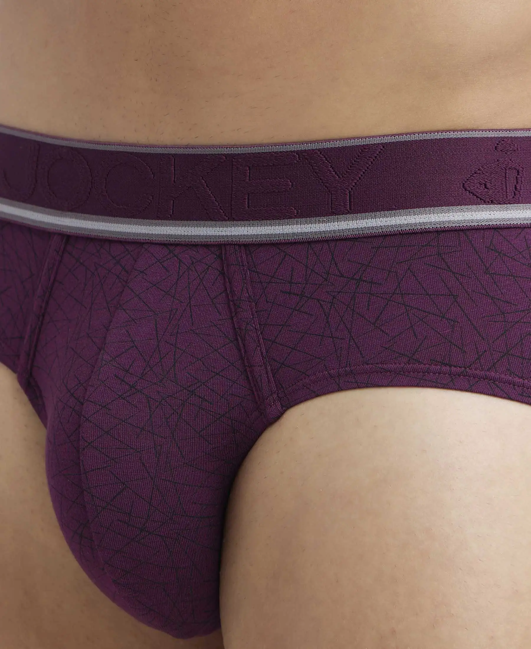Tencel Micro Modal Elastane Stretch Printed Brief with Natural StayFresh Properties - Potent Purple - Image 6