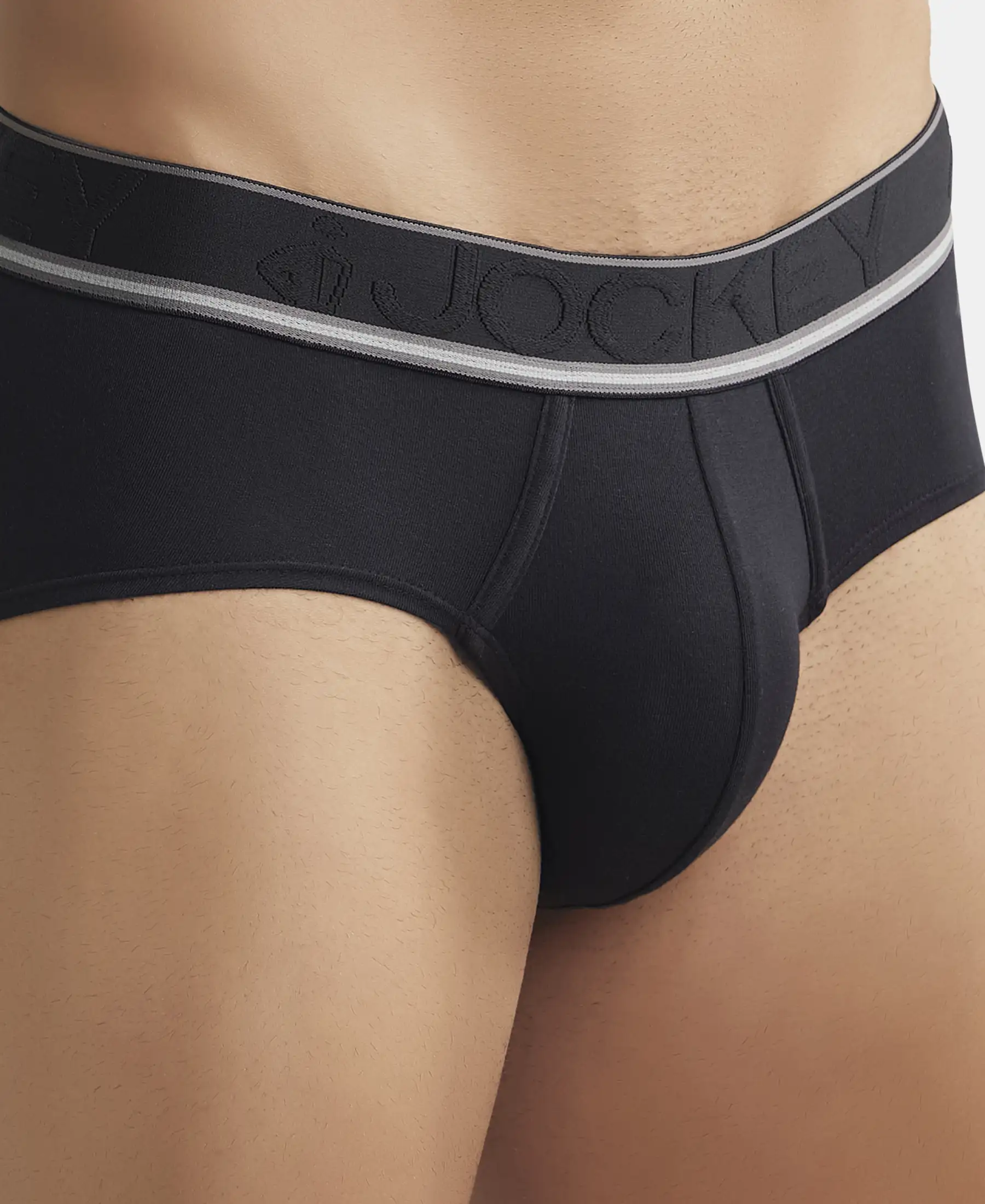 Tencel Micro Modal Elastane Stretch Solid Brief with StayFresh Properties - Black - Image 6