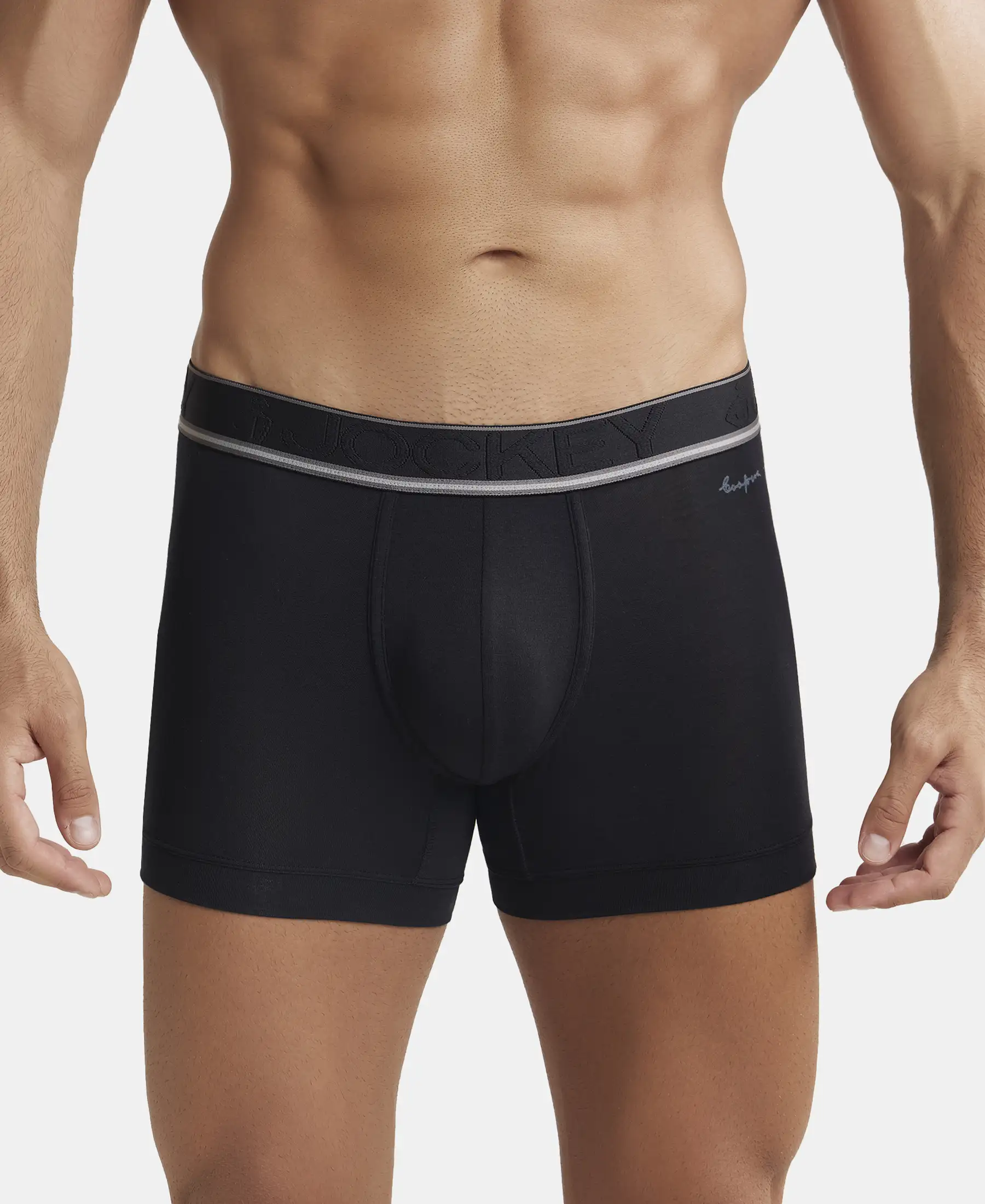 Tencel Micro Modal Elastane Stretch Solid Trunk with Natural StayFresh Properties - Black